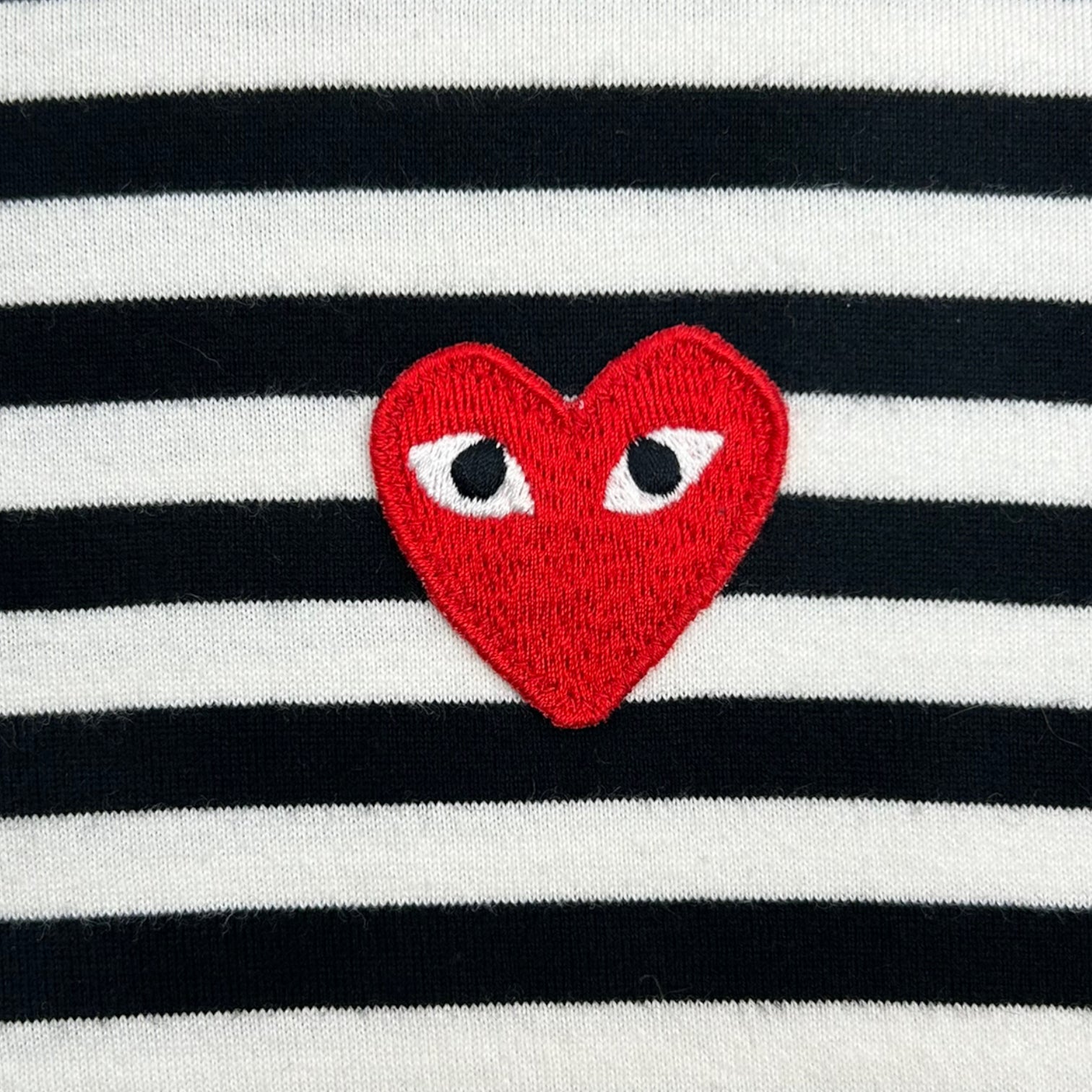 Comme De Garcons Heart Stripe Long Sleeve T-Shirt