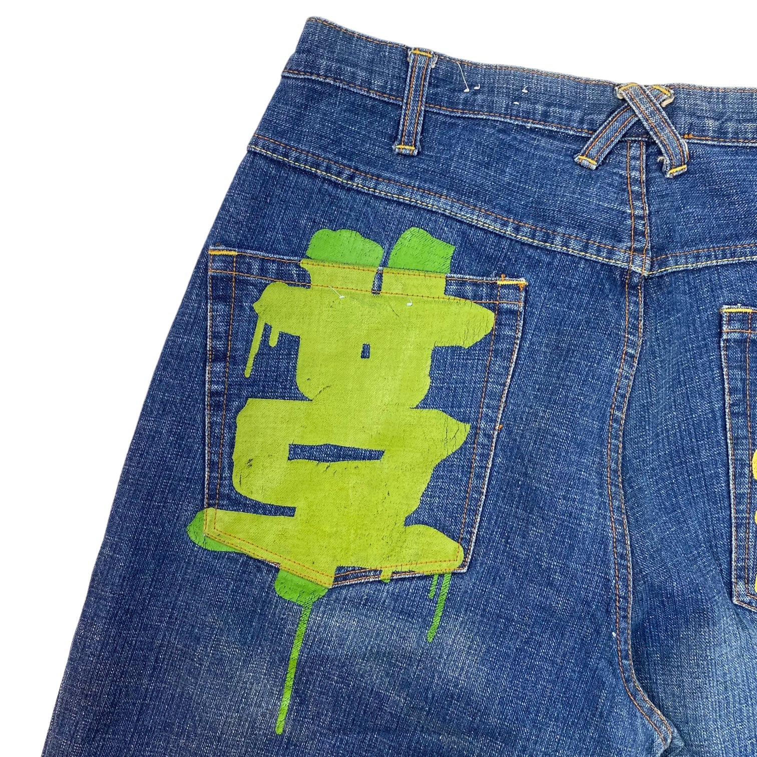 Y2K Hip Hop Sohk Dark Wash Graffiti Jeans