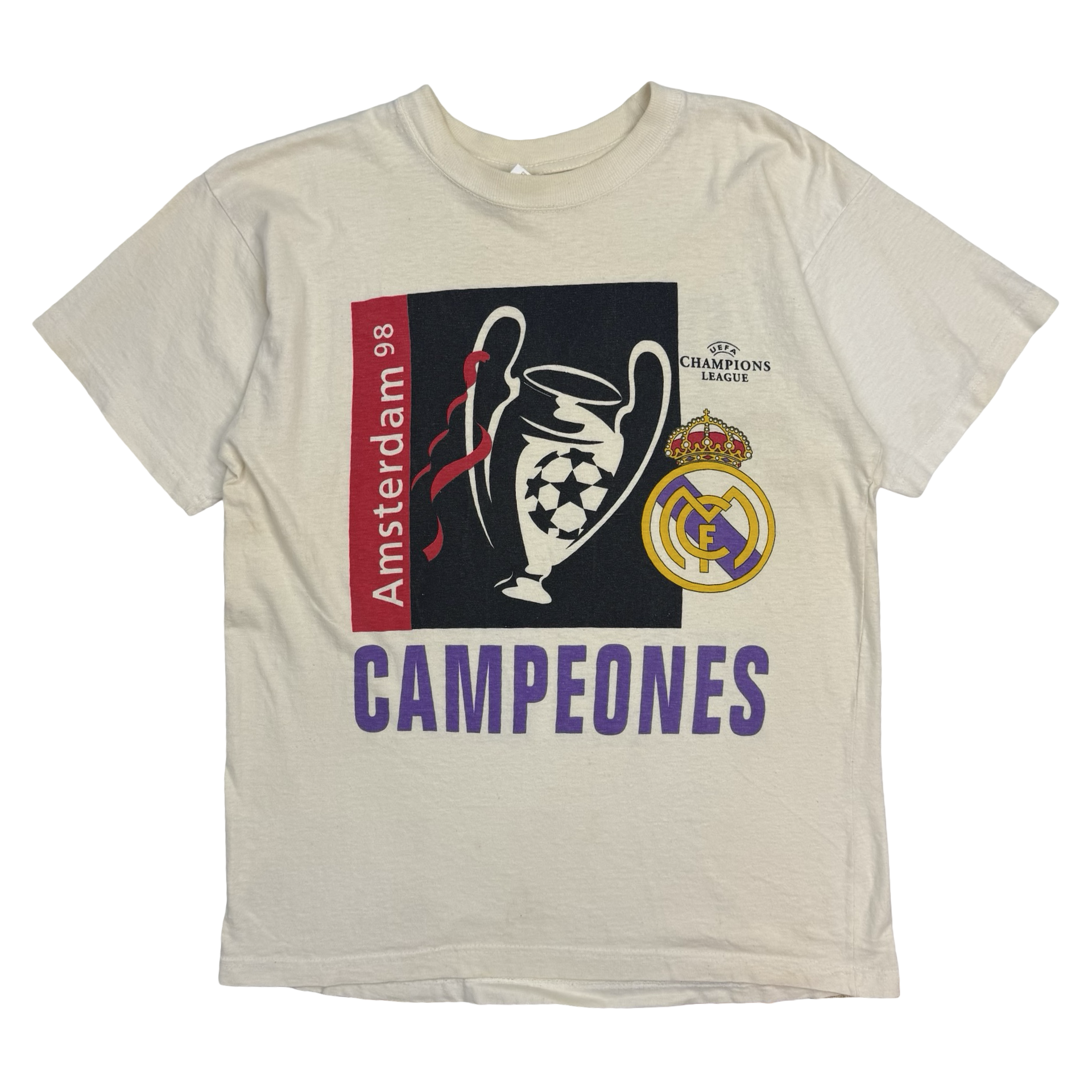 1998 Real Madrid Champions League Winners Tee White