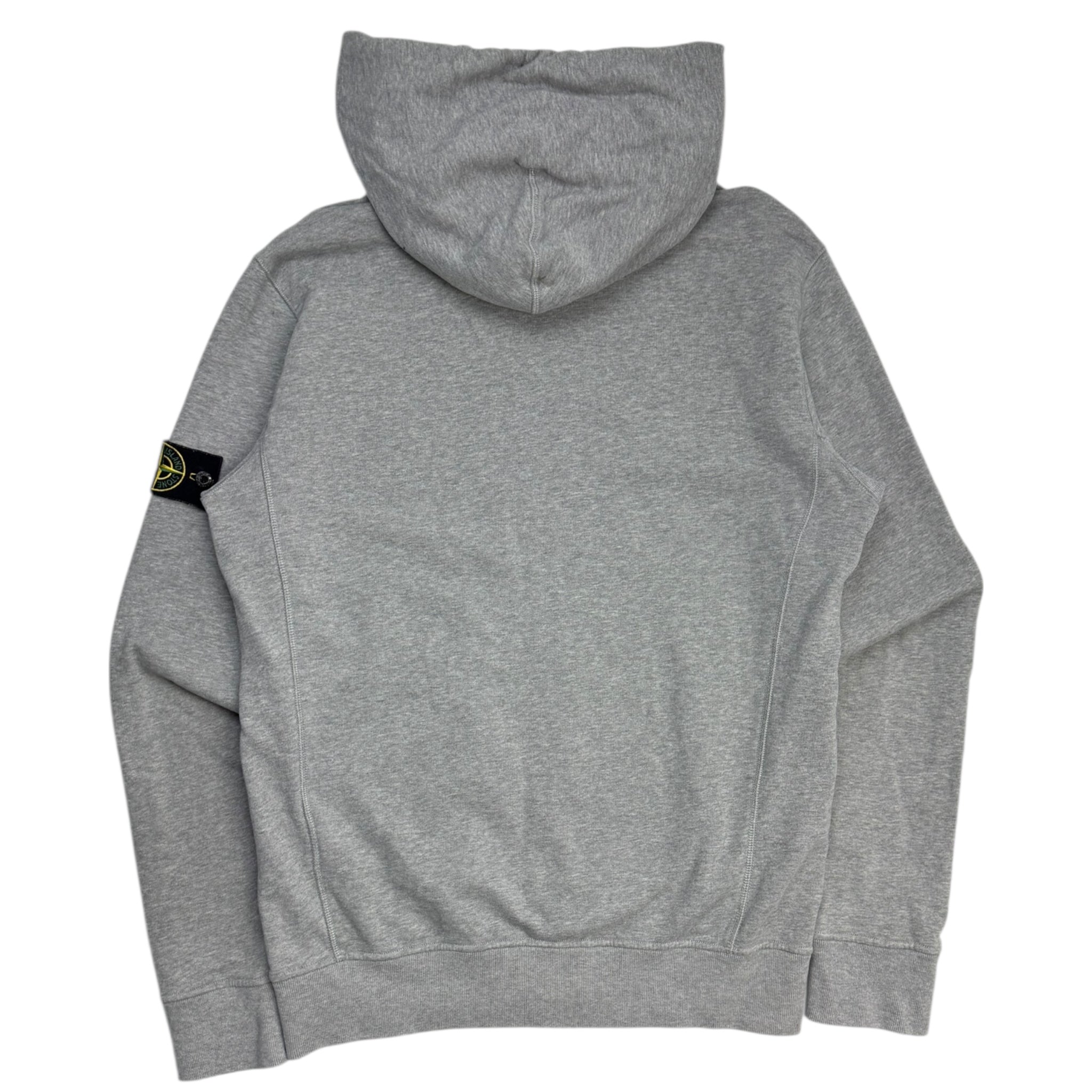 Stone Island Logo Patch Drawstring Hoodie Grey