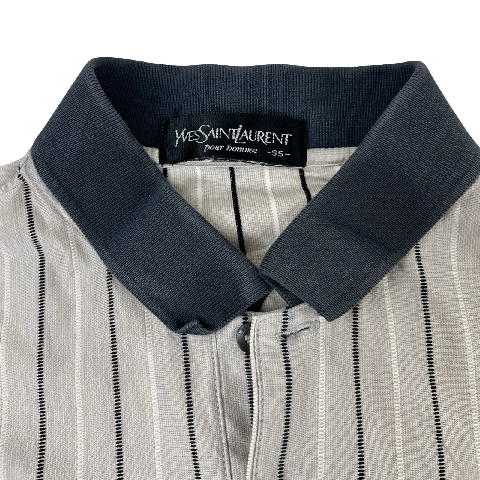 Vintage Yves Saint Laurent Pinstripe Short-Sleeve Polo Shirt