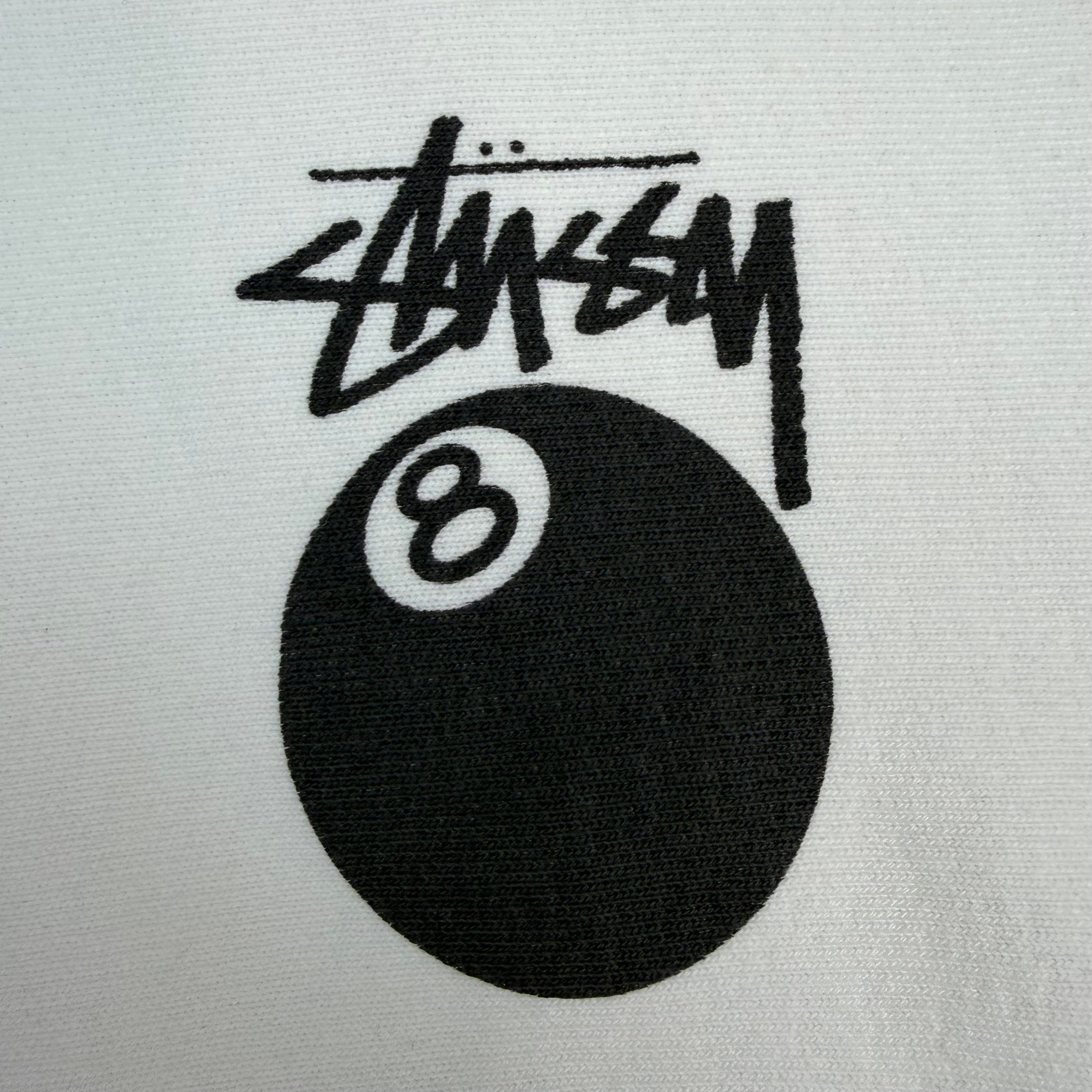Stussy 8 Ball Pigment Dyed Crewneck White