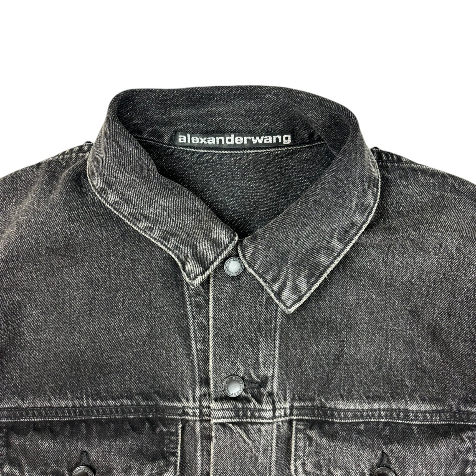 Alexander Wang Game Hybrid Denim Jacket Black