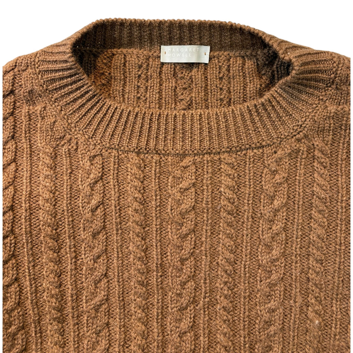 Margaret Howell Cable Knit Sweater Brown