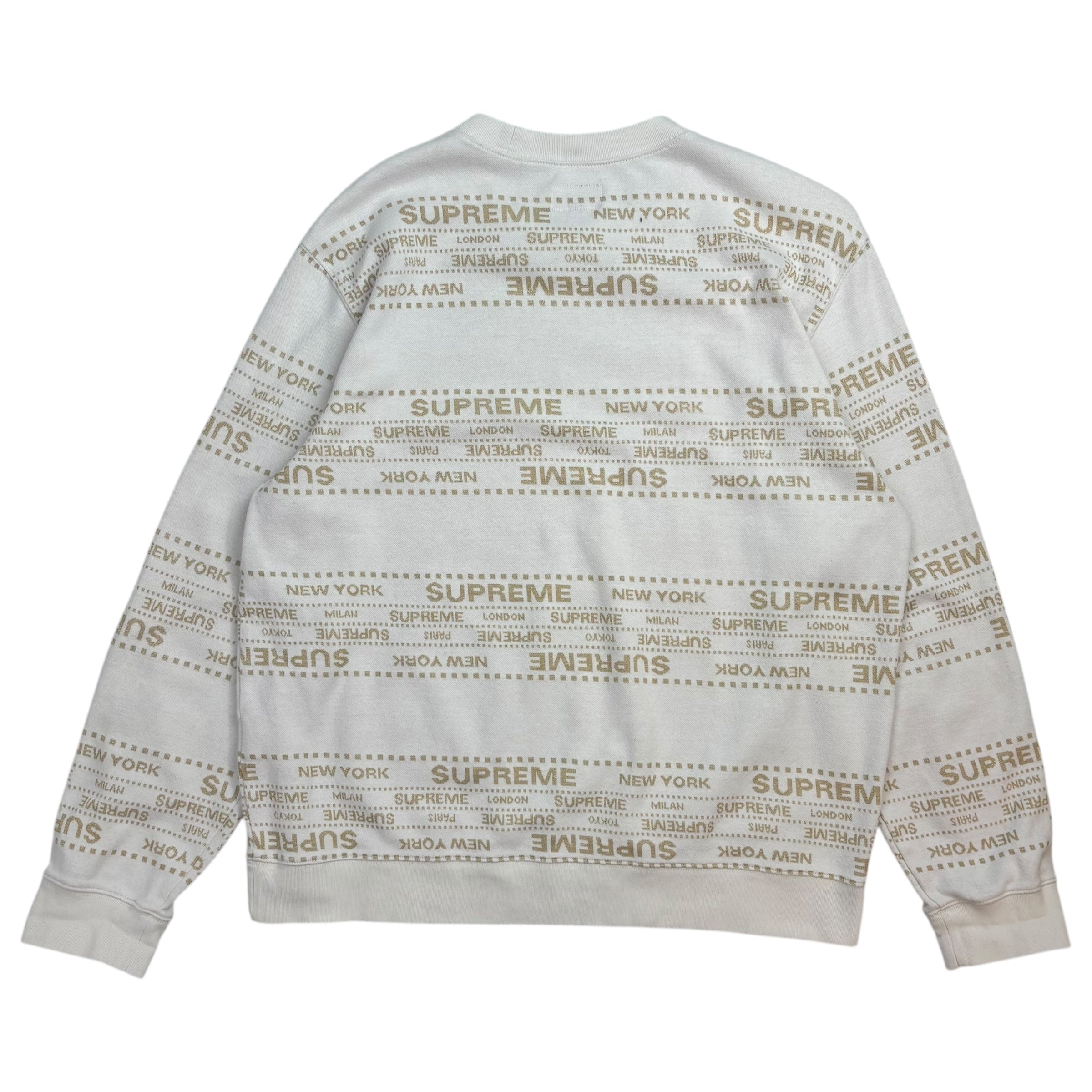 Supreme Metallic Jacquard Crewneck White