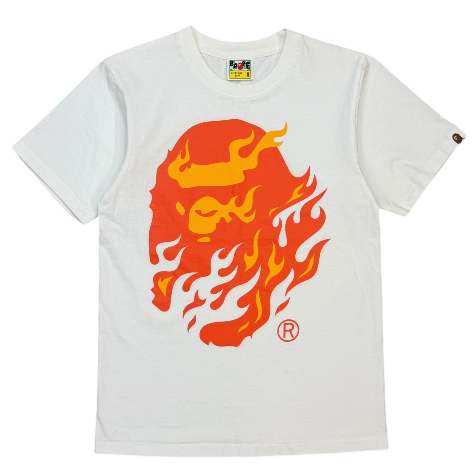 Bape Flame Ape Head Tee White