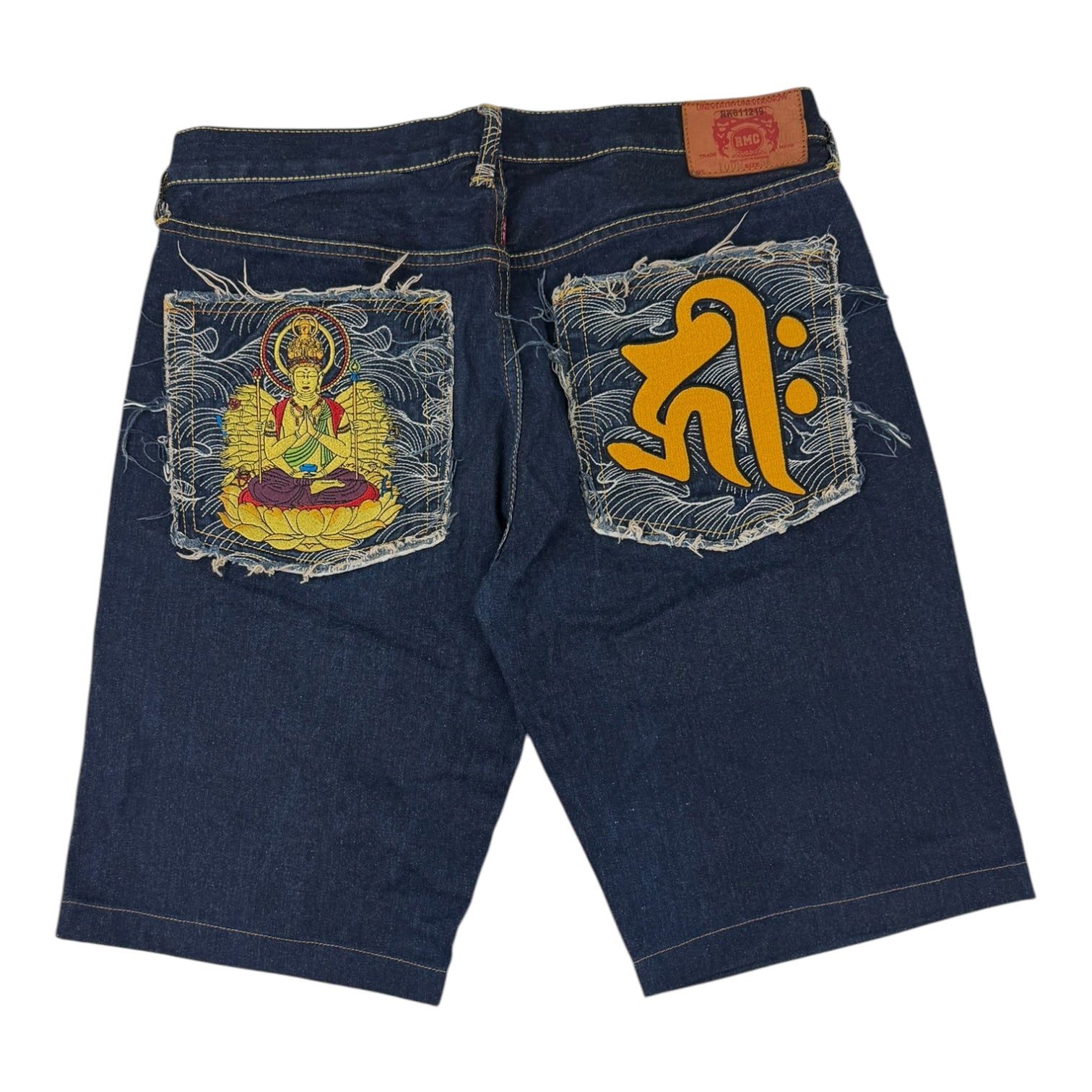 RMC Martin Ksohoh Embroidered Denim Shorts Indigo
