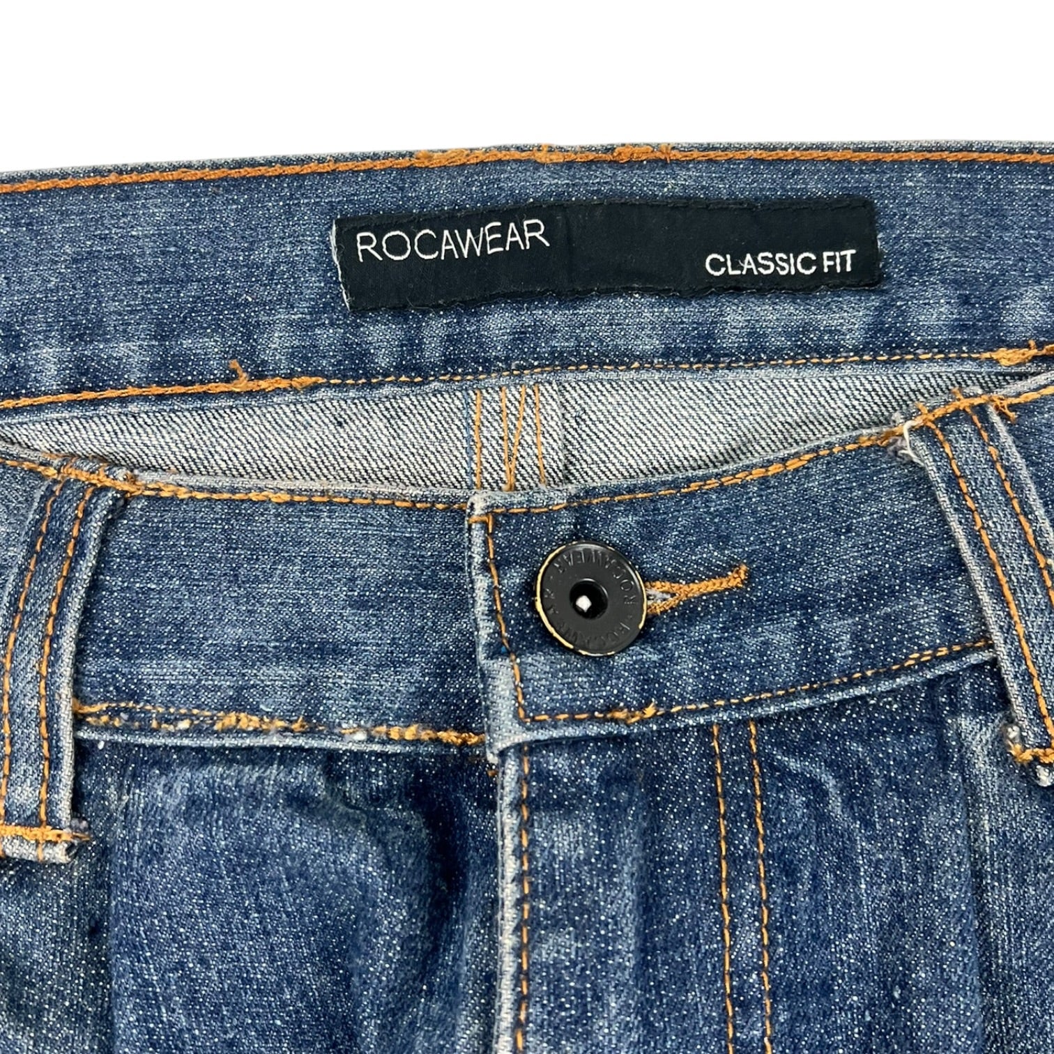 Rocawear Classic Fit Straight Leg Jeans Medium Blue Wash