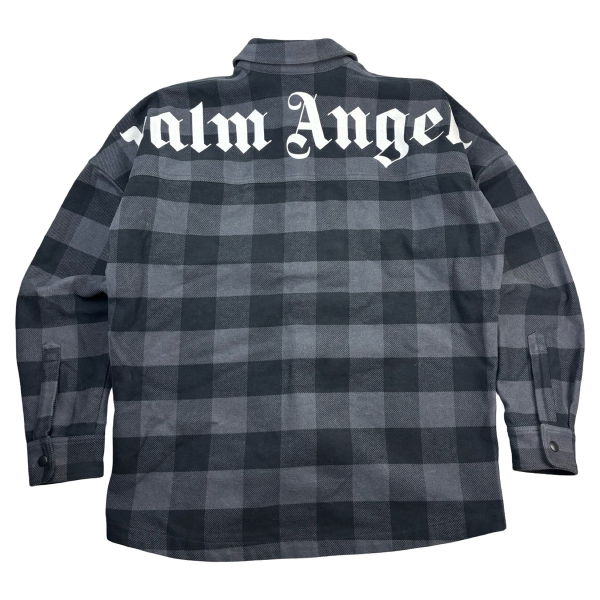 Palm Angels Curved Logo Flannel Black/Grey