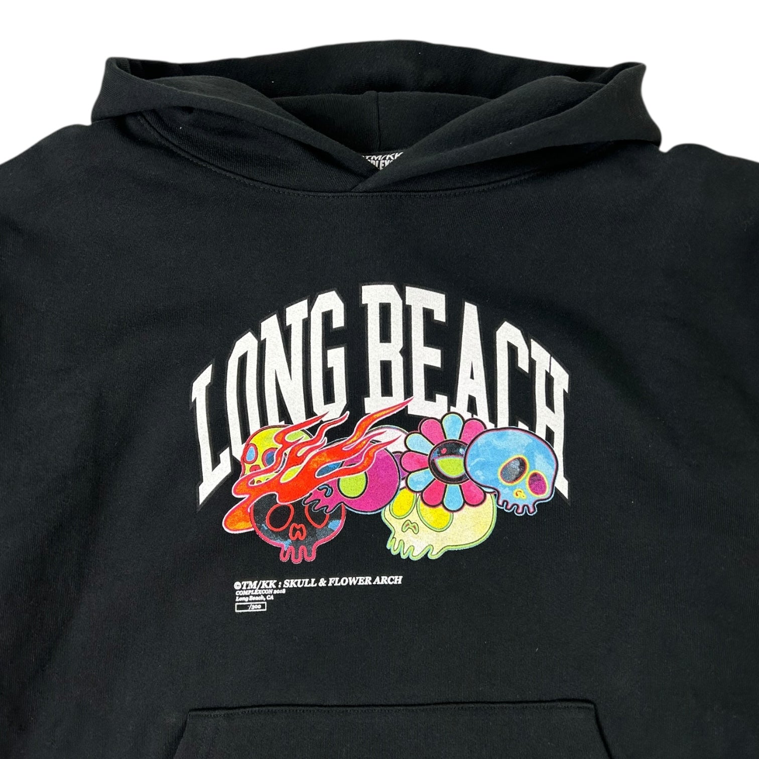 Takashi Murakami ComplexCon Flaming Skull & Flower Wordmark Hoodie Black