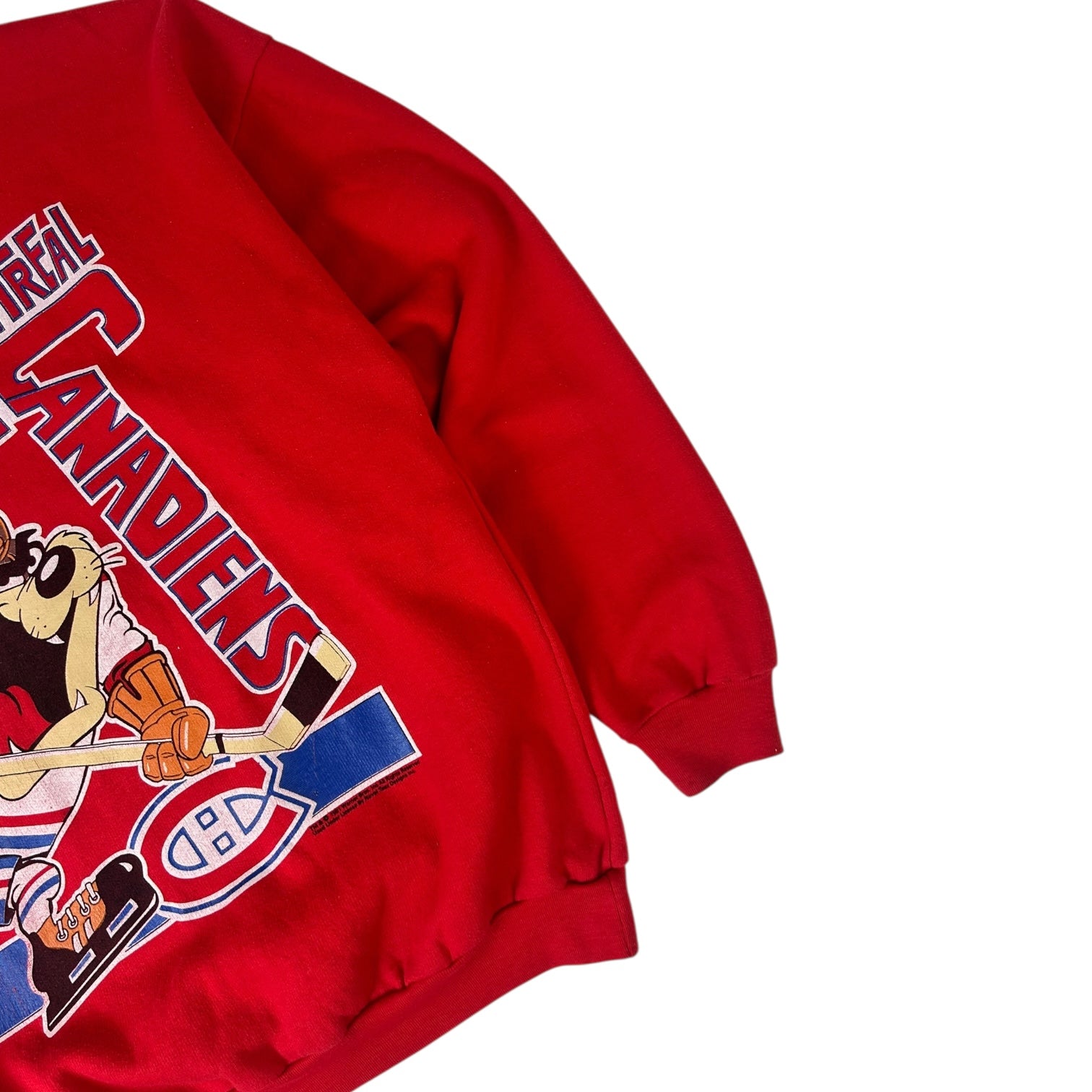 1991 Montreal Canadiens Taz Crewneck Sweater Red