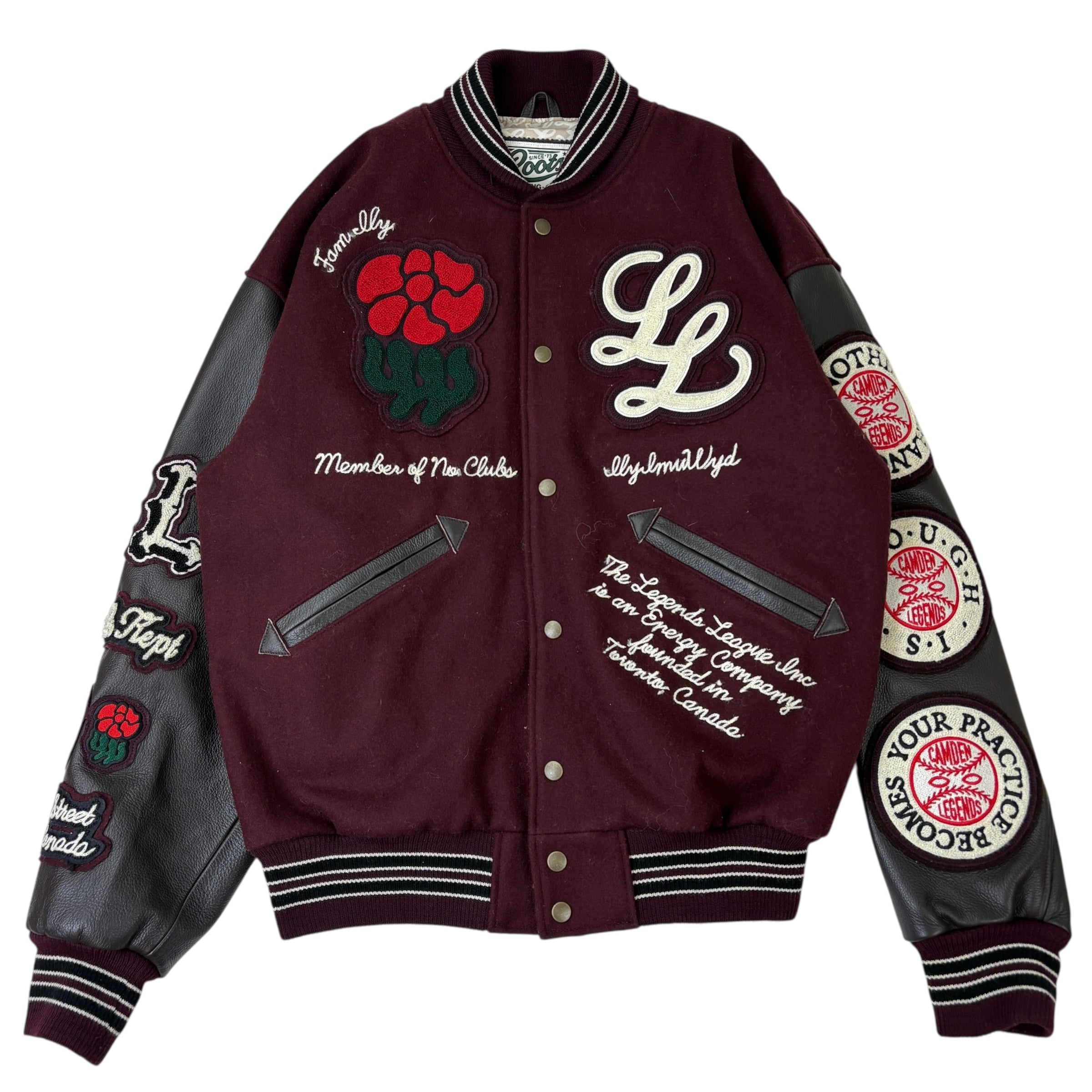 Roots x The Legends League “Yesterday & 100 Years” V3 Award Jacket Burgundy