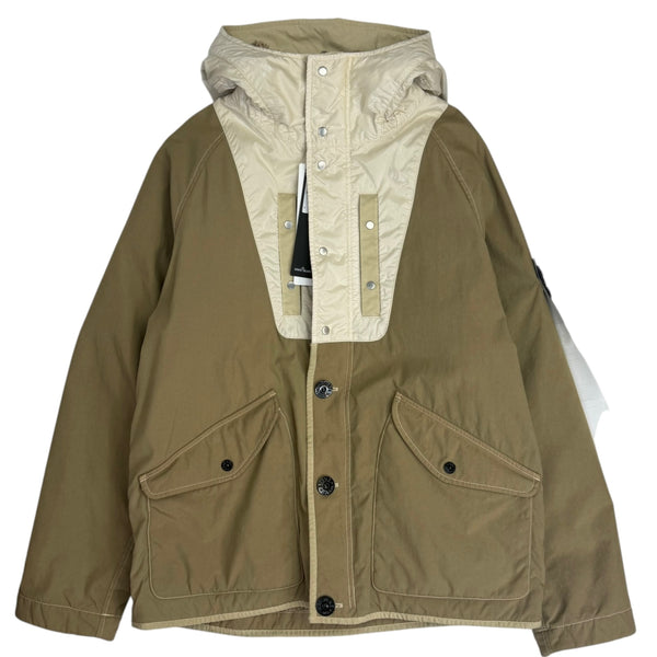 Stone Island Nylon Panama New Silk Light Hooded Jacket Beige