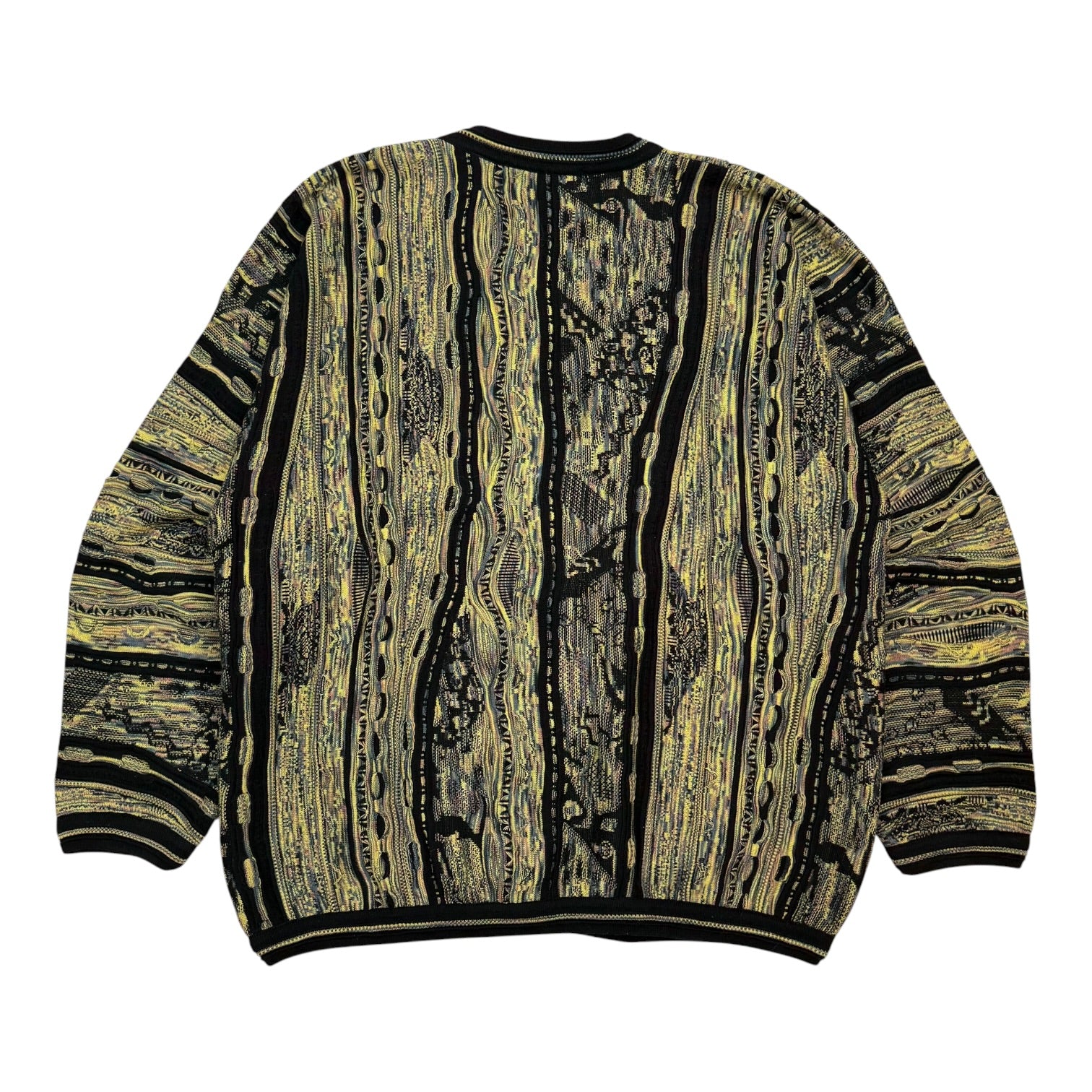 Vintage Tundra Cable Knit V Neck Sweater Green