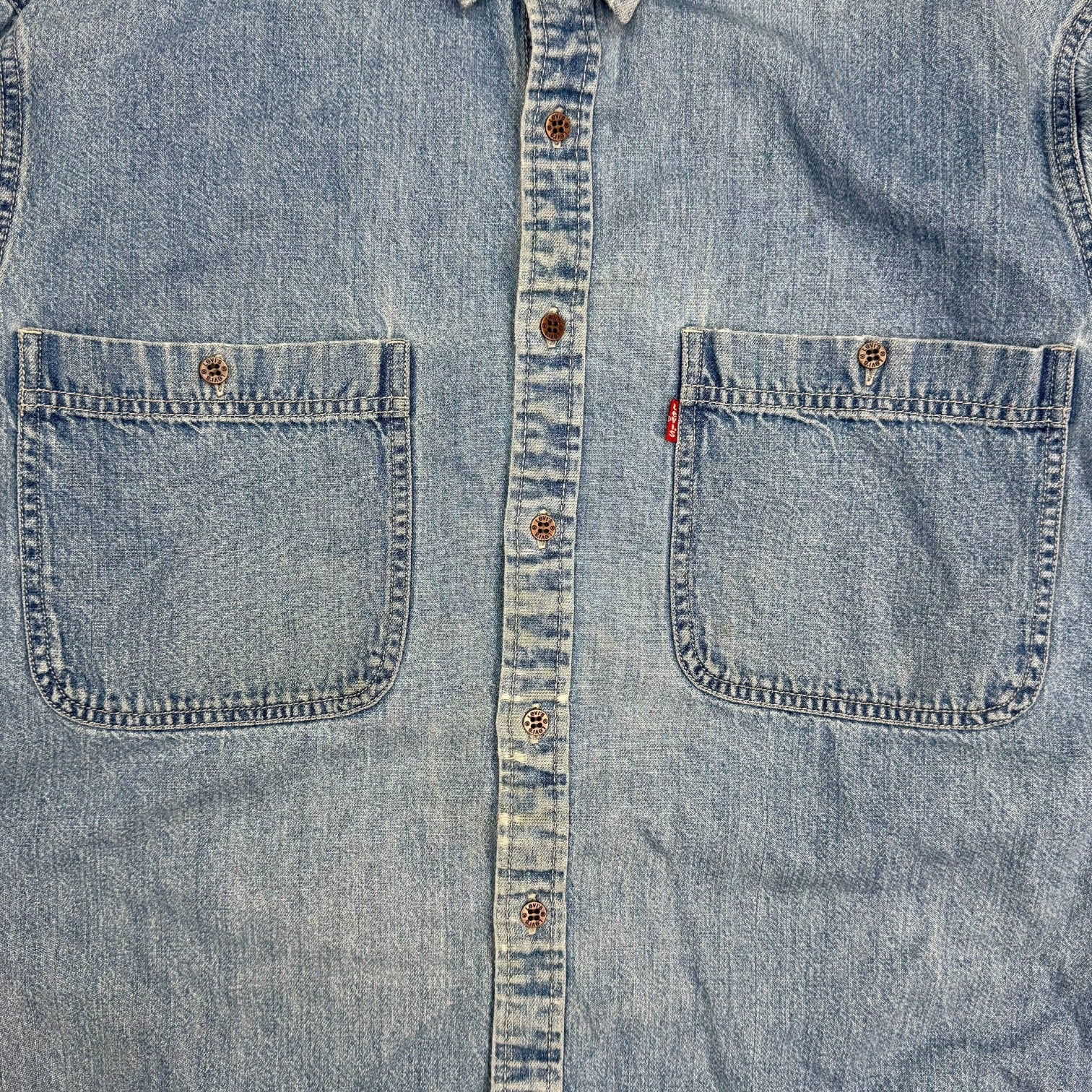 Vintage Wrangler Button Up Denim Shirt Light Wash