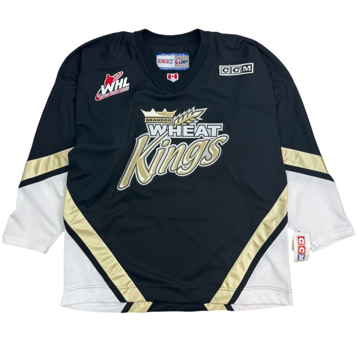 Vintage CCM Brandon Wheat Kings Jersey Black