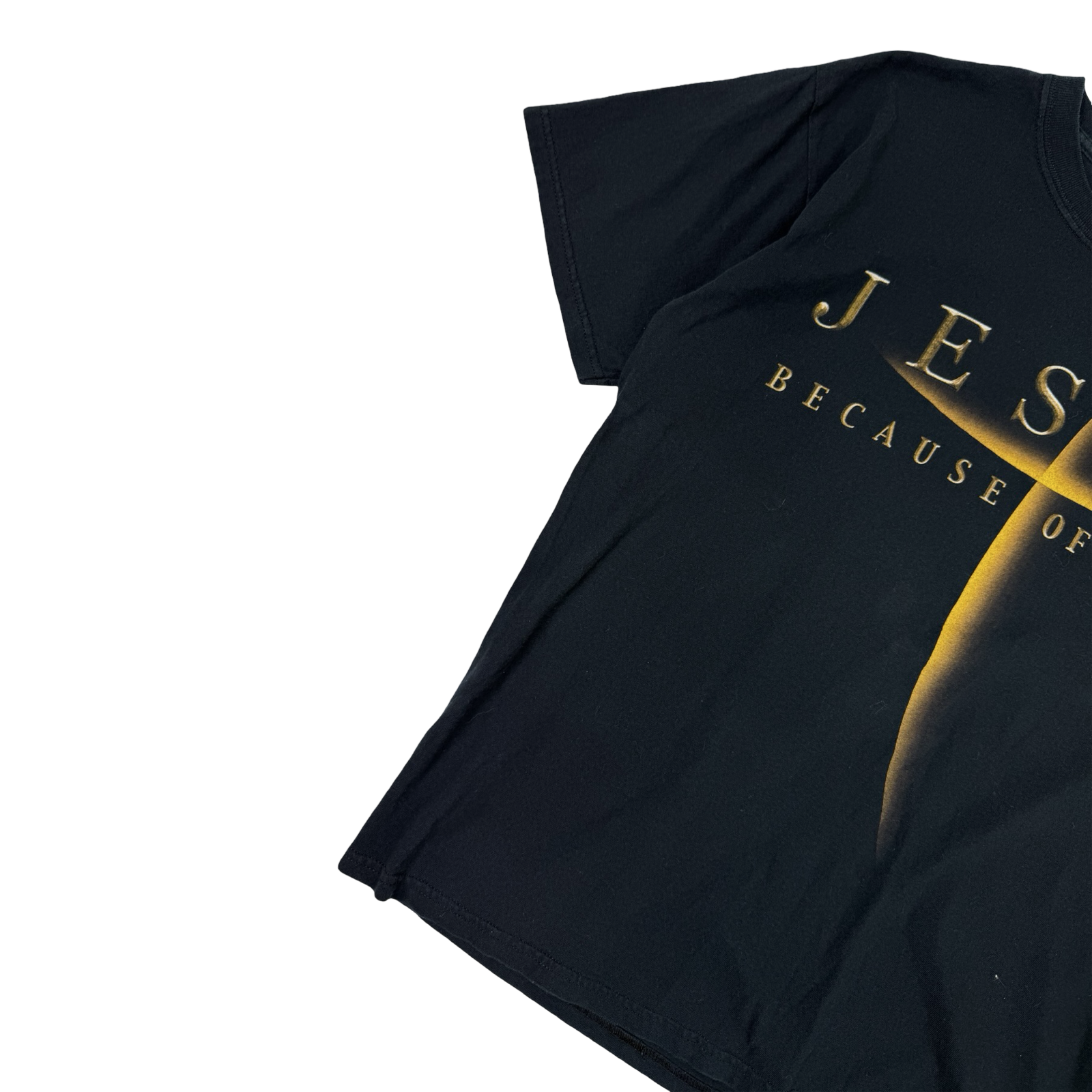 Vintage JESUS BECAUSE OF HIM T-Shirt Black