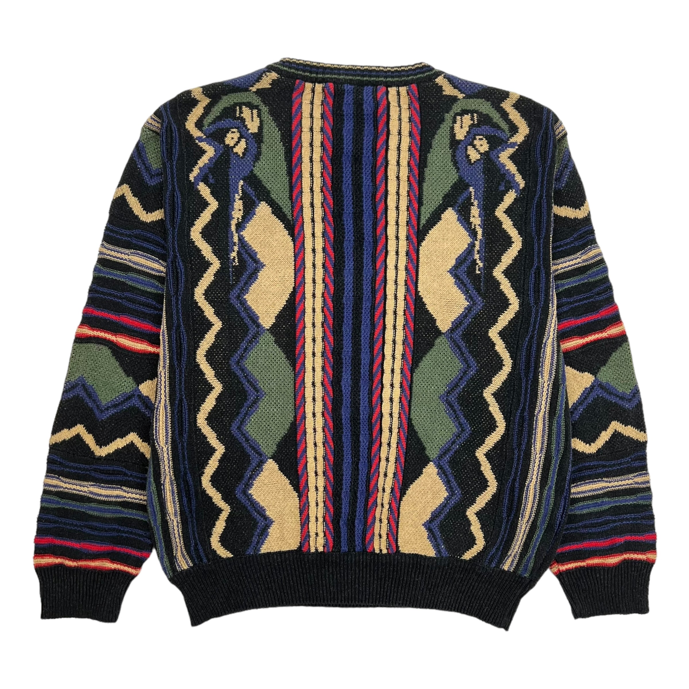 Vintage Coogi Style Geometric Knit Sweater Multi