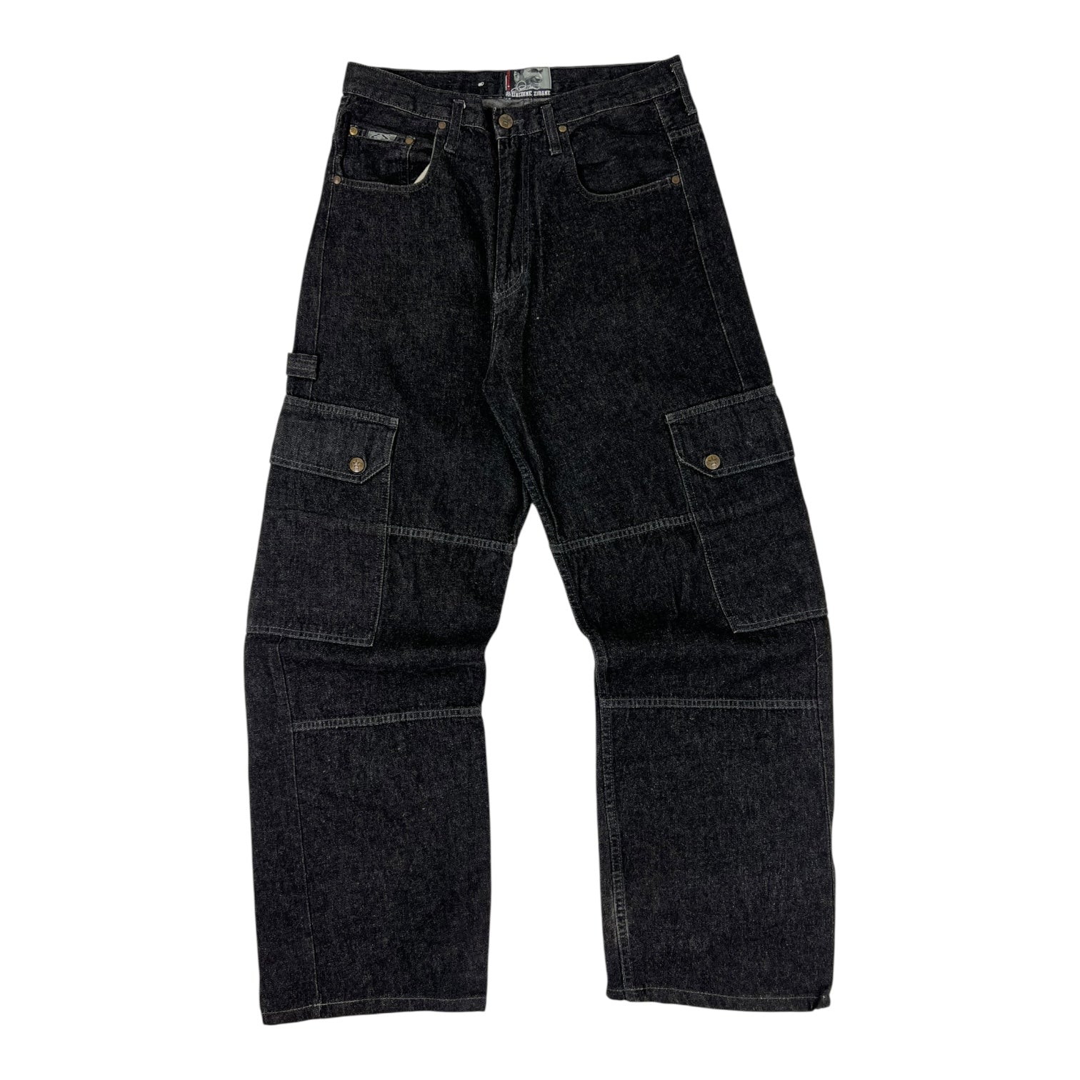 Vintage Y2K Zinedine Zidane Baggy Carpenter Pant Black