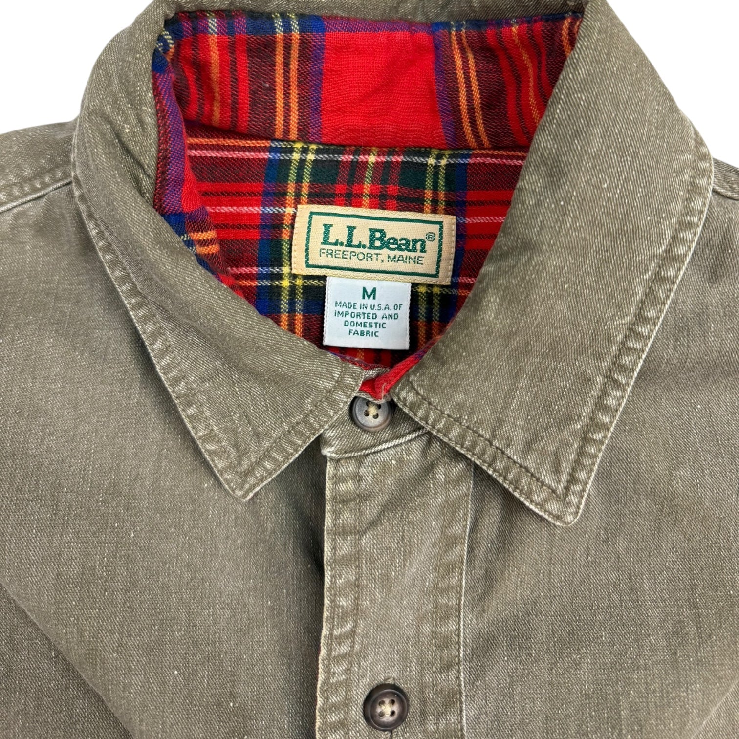 Vintage LL Bean Button Up Shirt Light Brown