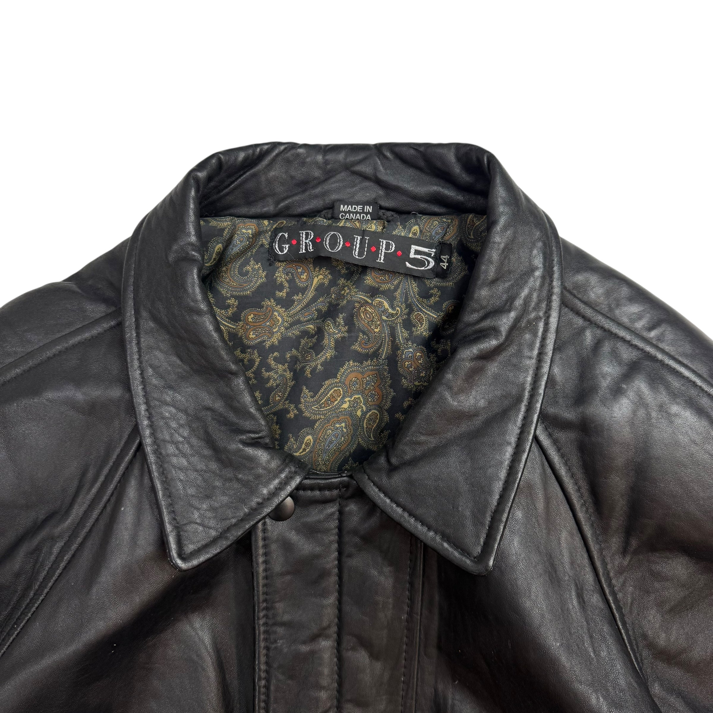 Vintage Group 5 Leather Jacket Black