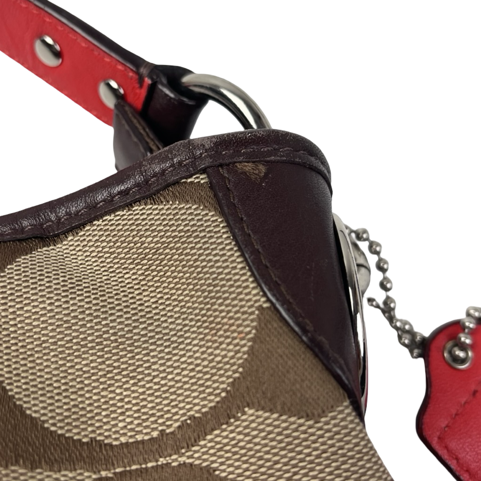(W) Y2K Coach Hamptons Signature Stripe Bag