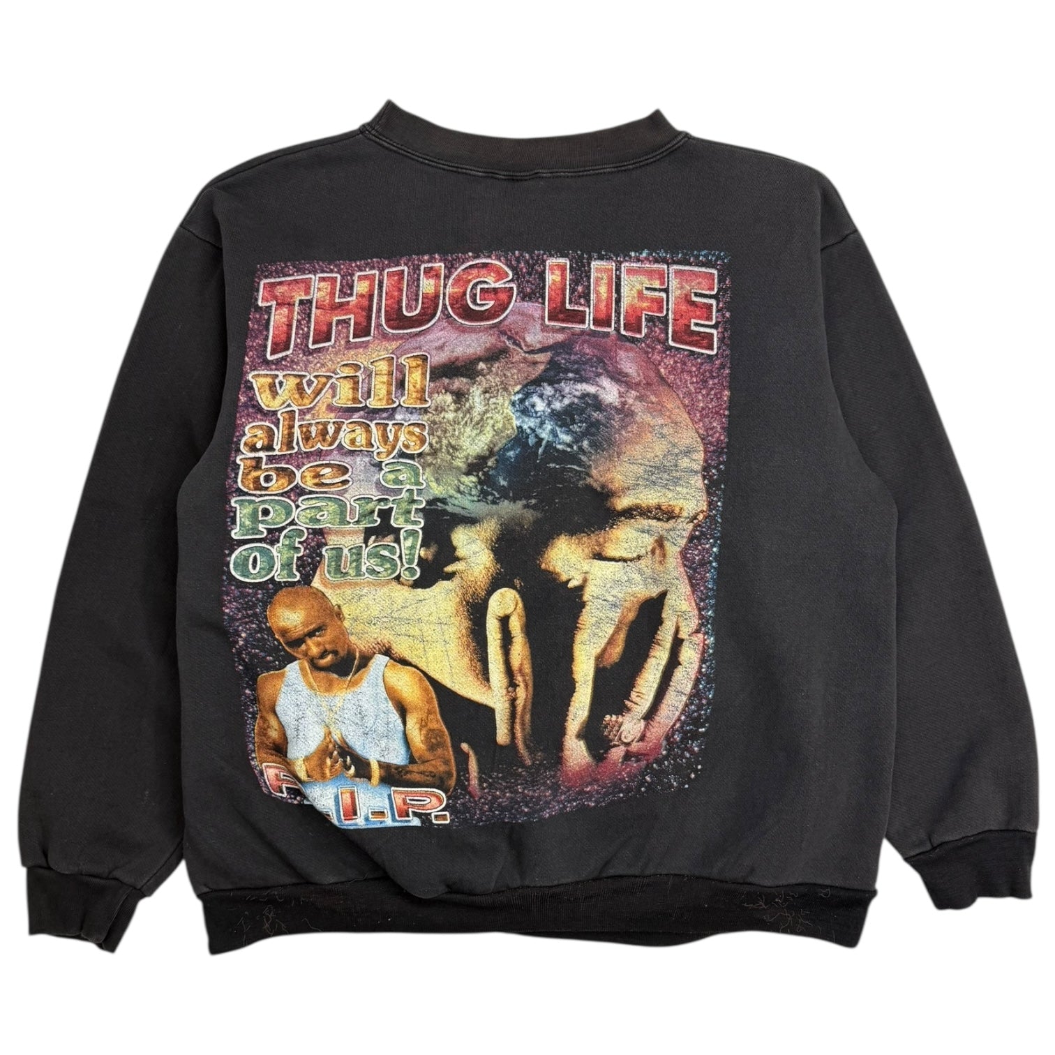 Vintage The Memory Of 2Pac Memorial Crewneck Black