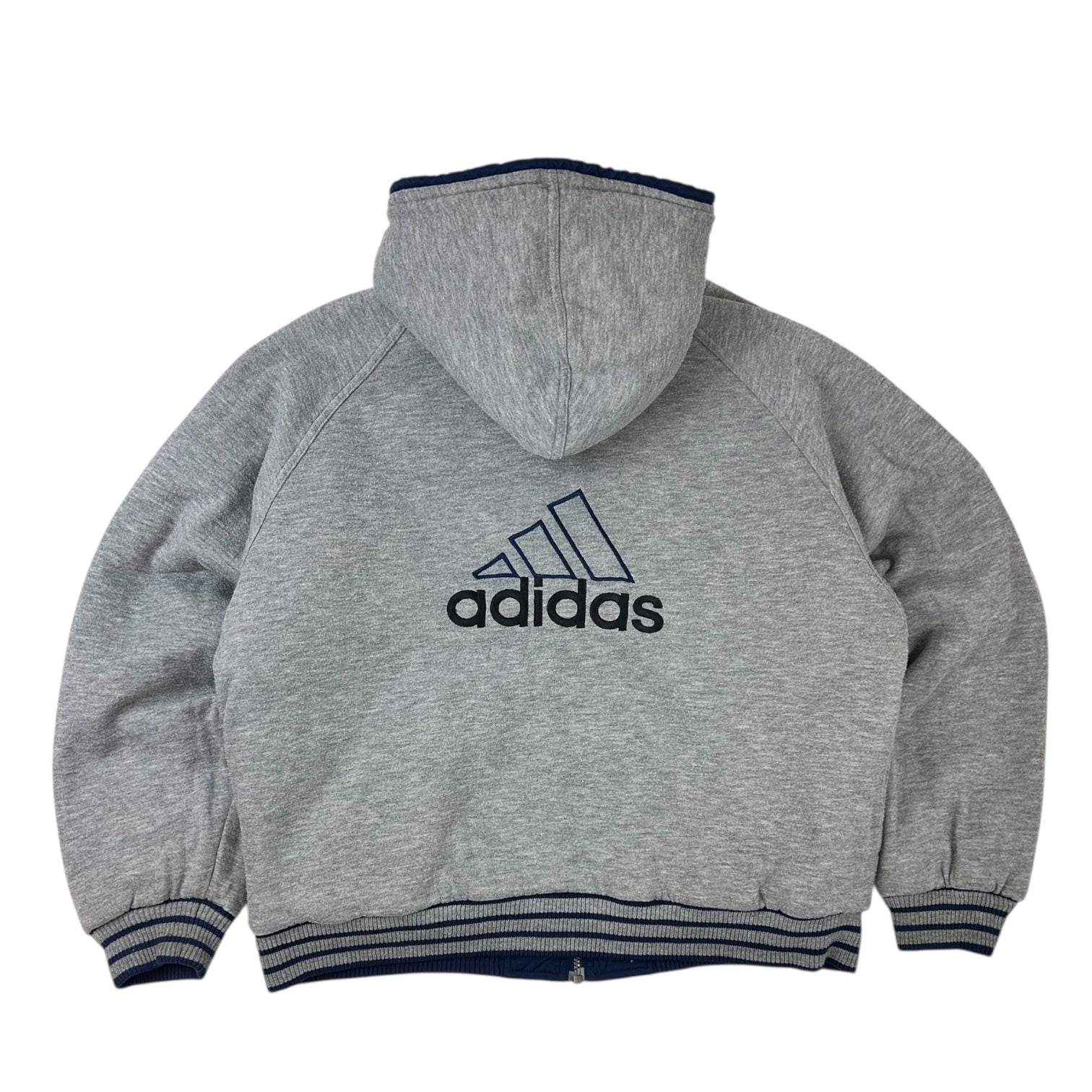 Vintage Adidas Reversible Hooded Jacket Blue/Navy