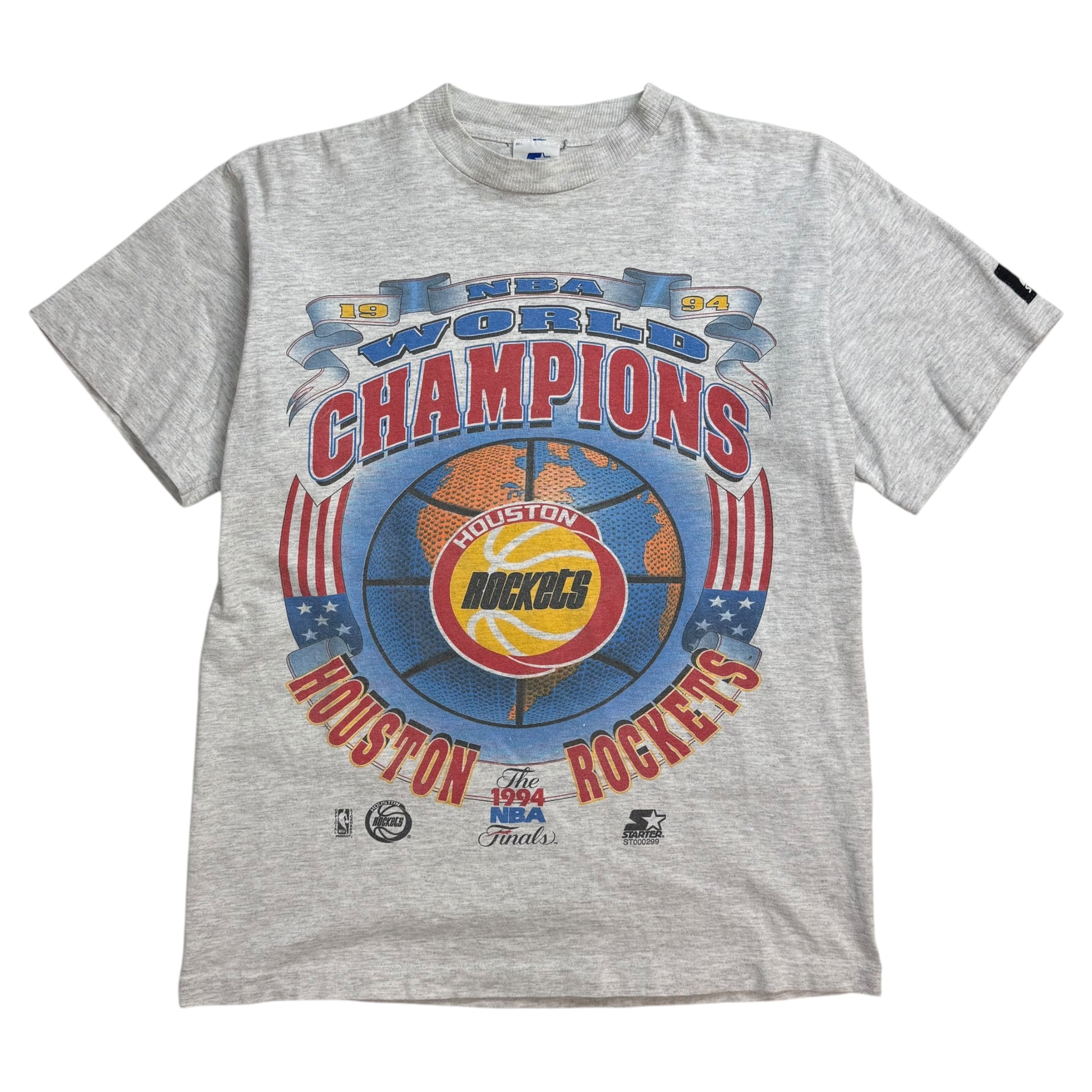 1994 Starter Houston Rockets Champions Tee Grey