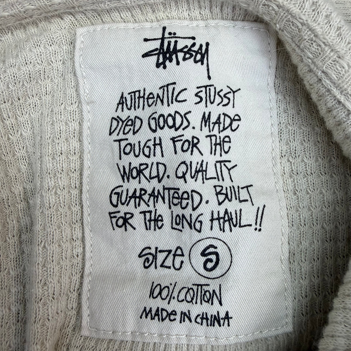 Stussy Lightweight Thermal Zip Up Hoodie Bone