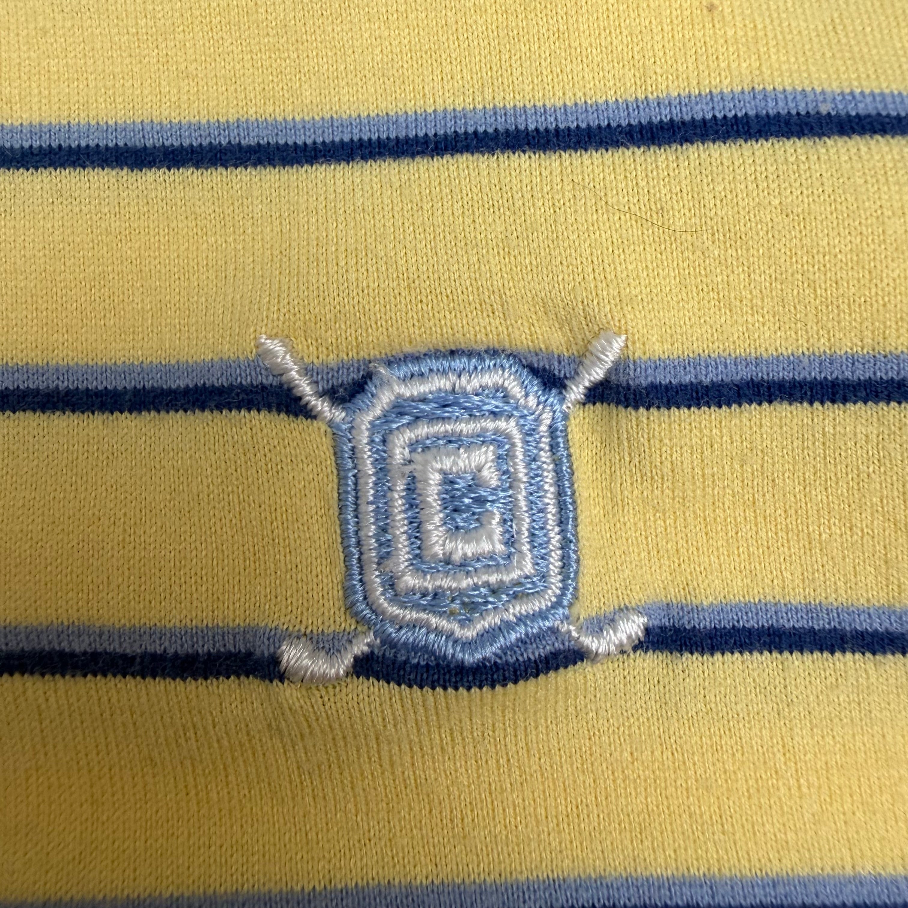 Vintage Chaps Ralph Lauren Golf Striped Polo Yellow