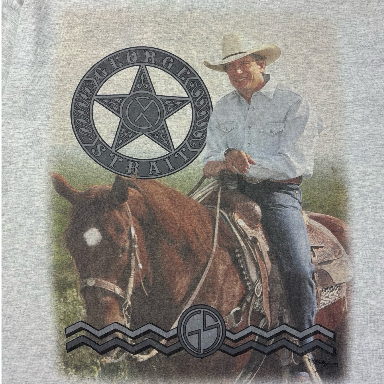 Vintage George Strait USA Tour T-Shirt Heather Grey