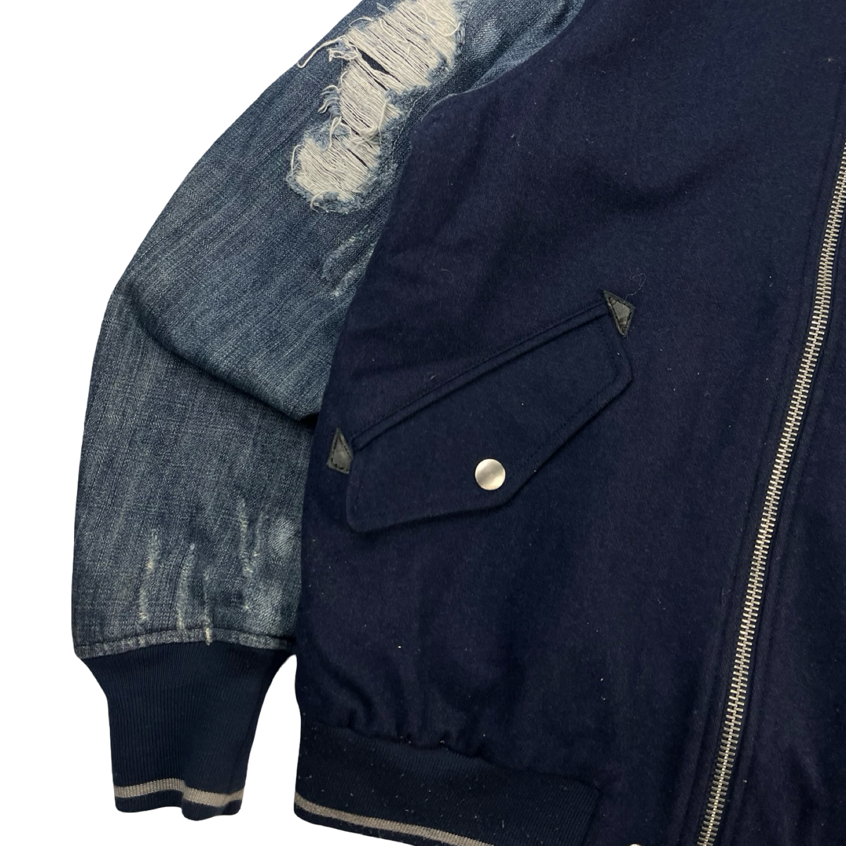 Diesel Wool-Blend MA-1 Varsity Bomber Jacket Dark Wash
