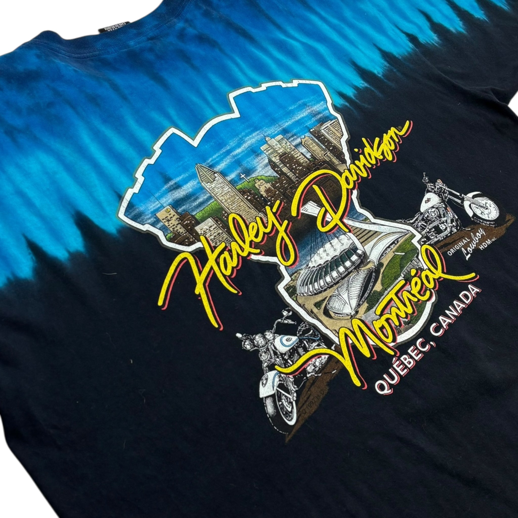 2003 Harley Davidson Montreal, Quebec Blue Dyed T-Shirt