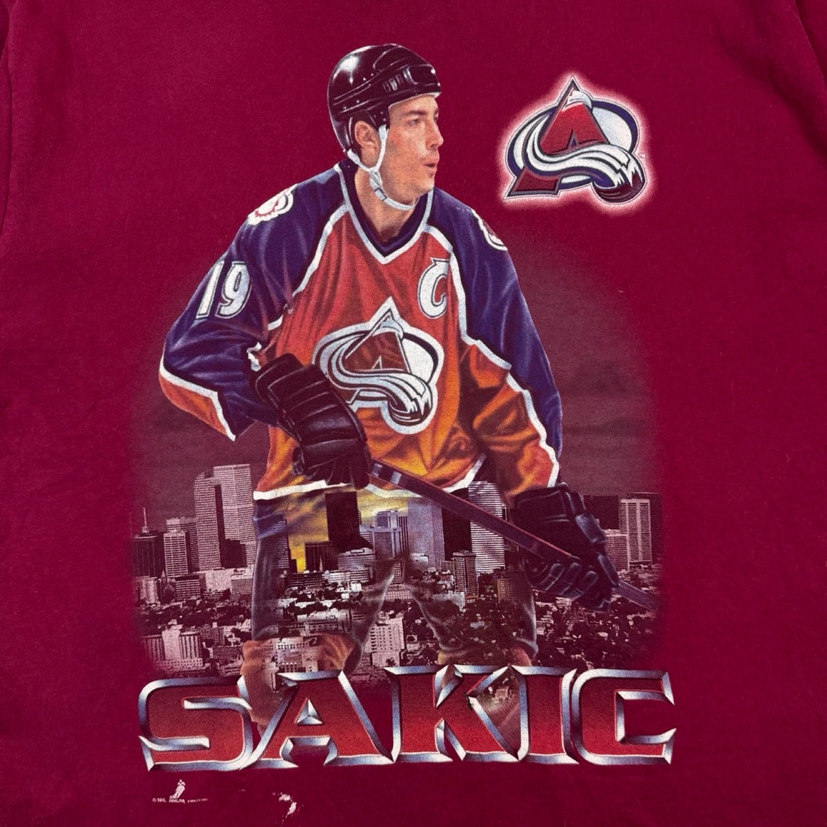 1996 Colorado Avalanche Joe Sakic Pro Player NHL T-Shirt