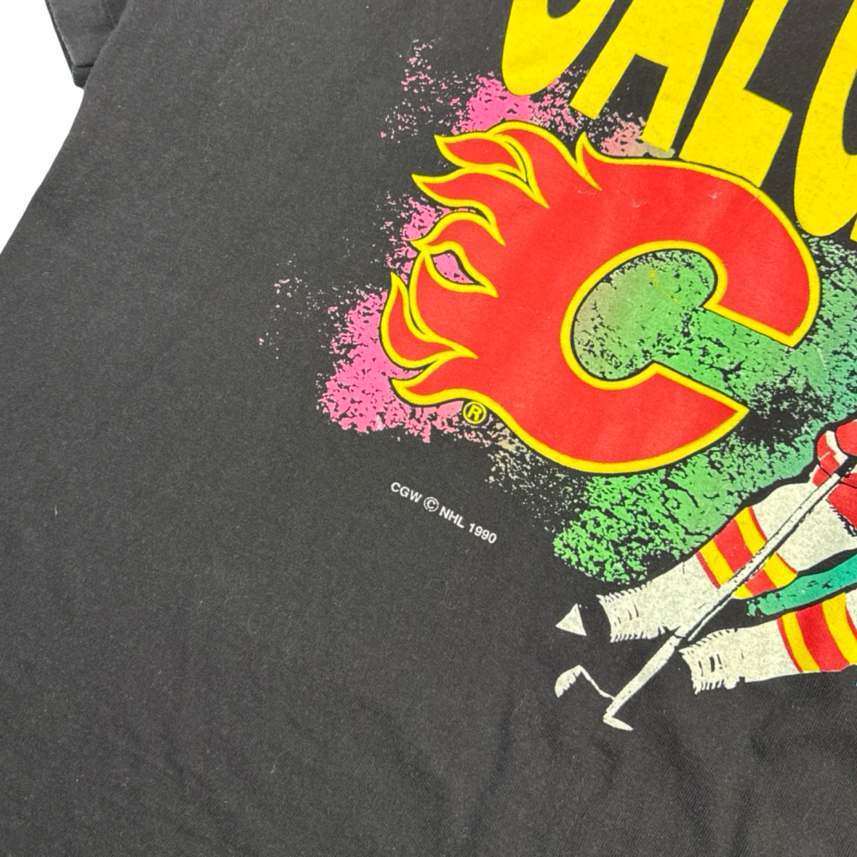 1990 Calgary Flames Conference NHL T-Shirt Black