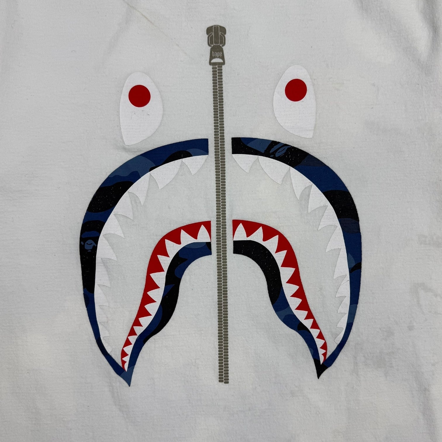 Bape Colour Camo Shark Tee White/Navy