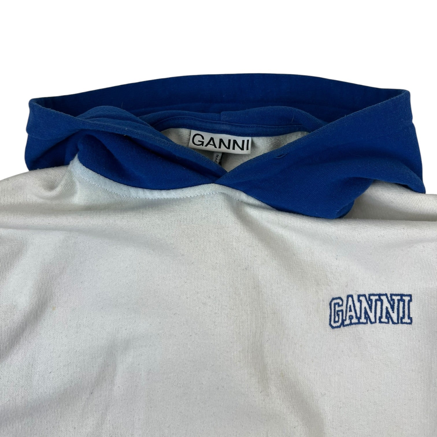 (W) GANNI Colorblock Hoodie Daphne Blue