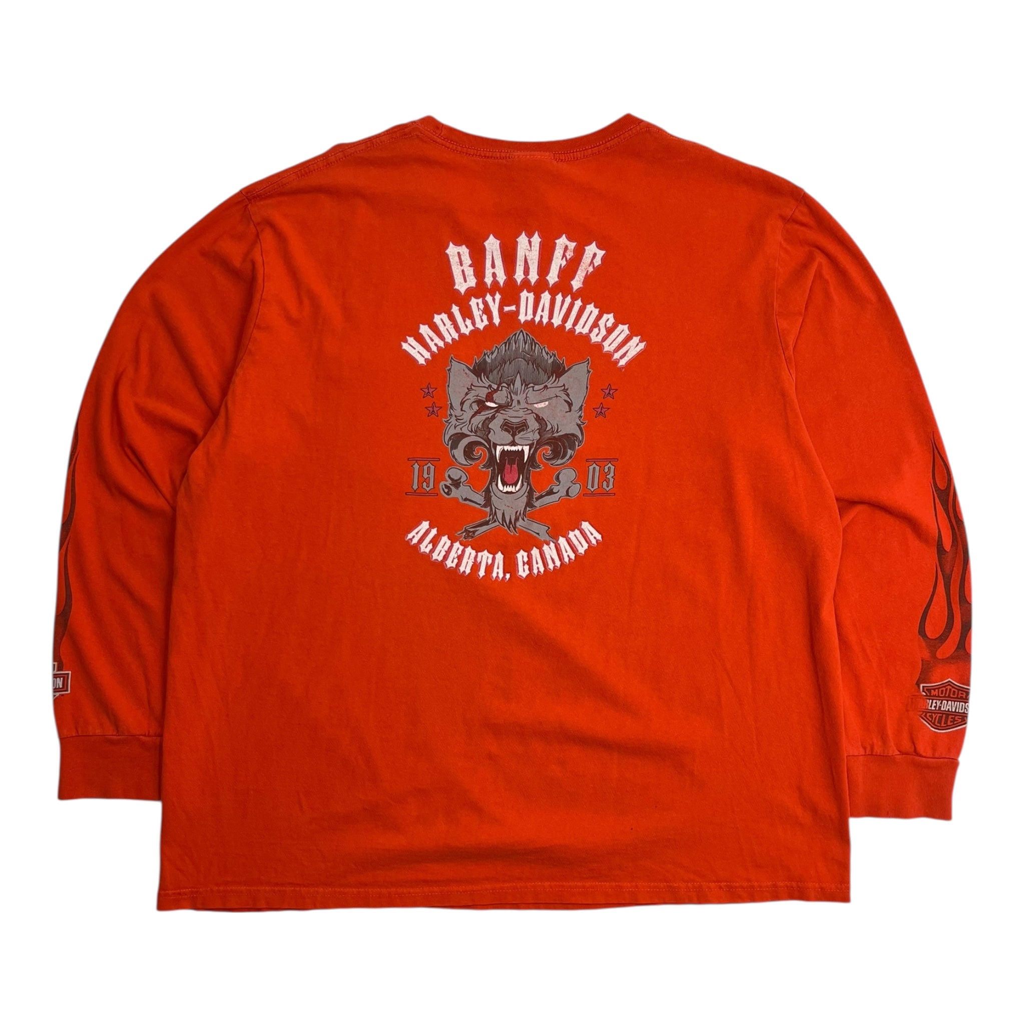 Harley Davidson Flame Longsleeve T-Shirt Orange