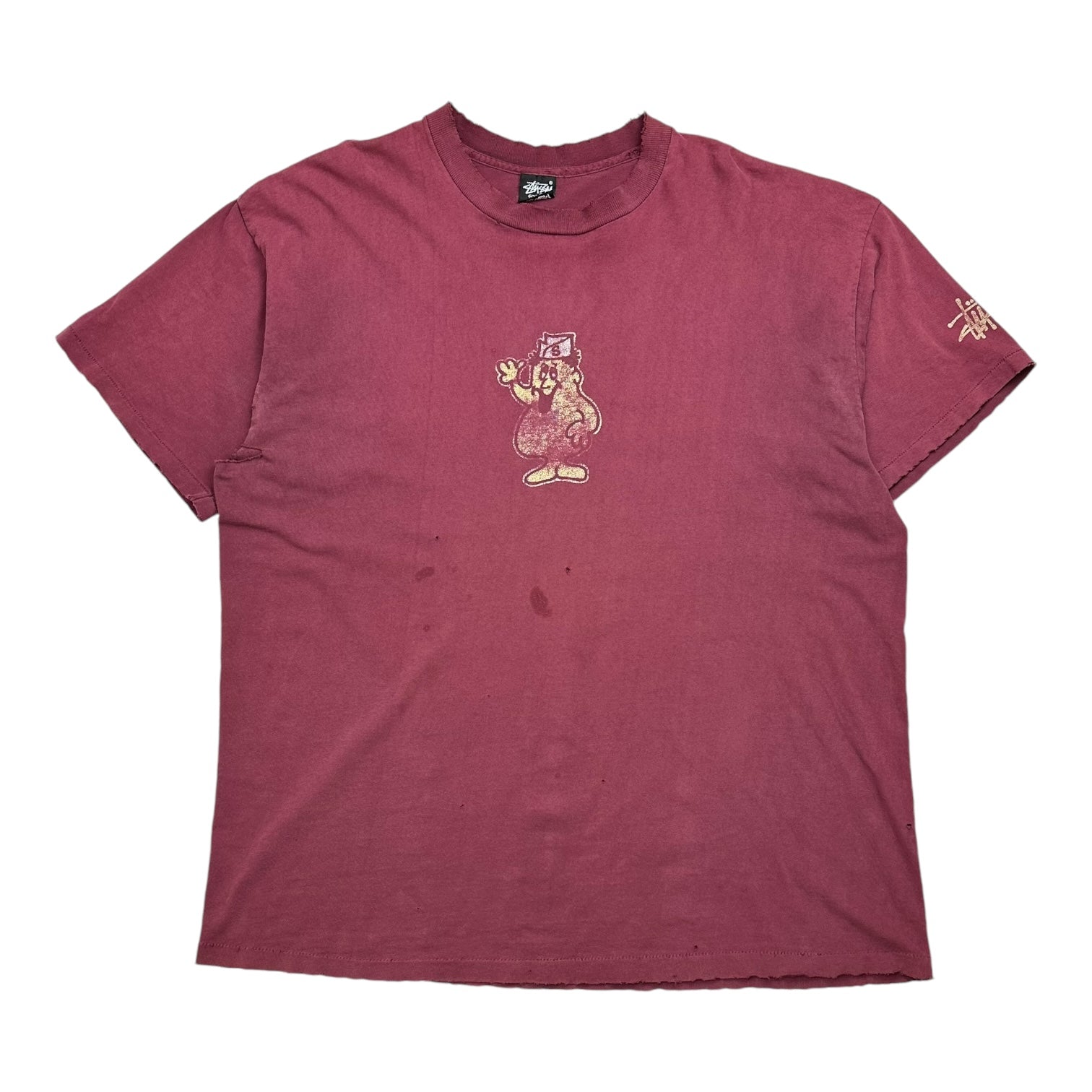 Vintage Stussy Peanut Man Tee Burgundy