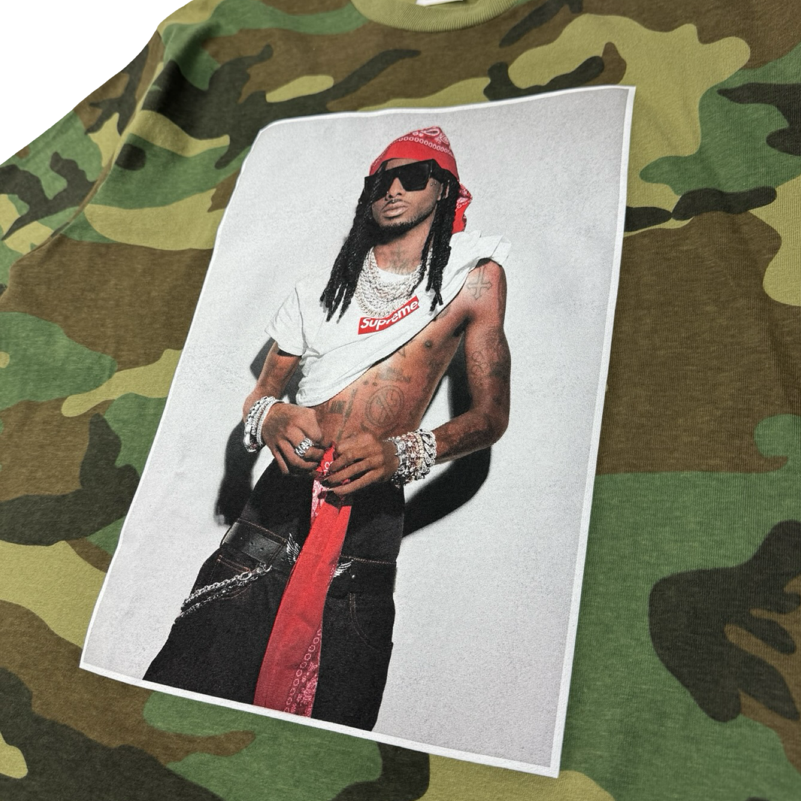 Supreme Playboi Carti T-Shirt Woodland Camo
