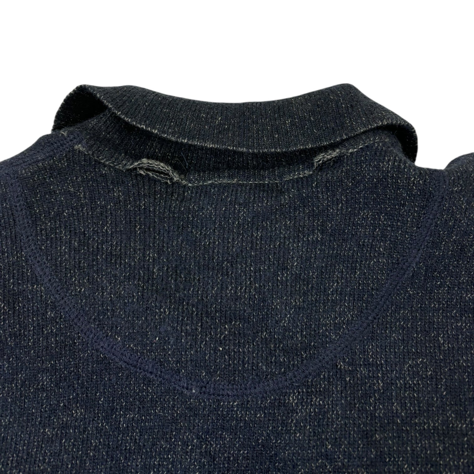 Vintage Club Monaco Button-Up Knit Sweater Navy
