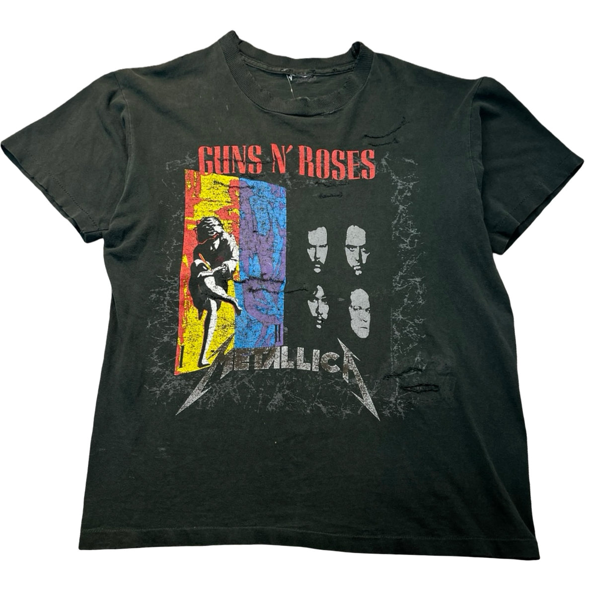 Vintage 1992 Guns n Roses Metallica T-Shirt Black