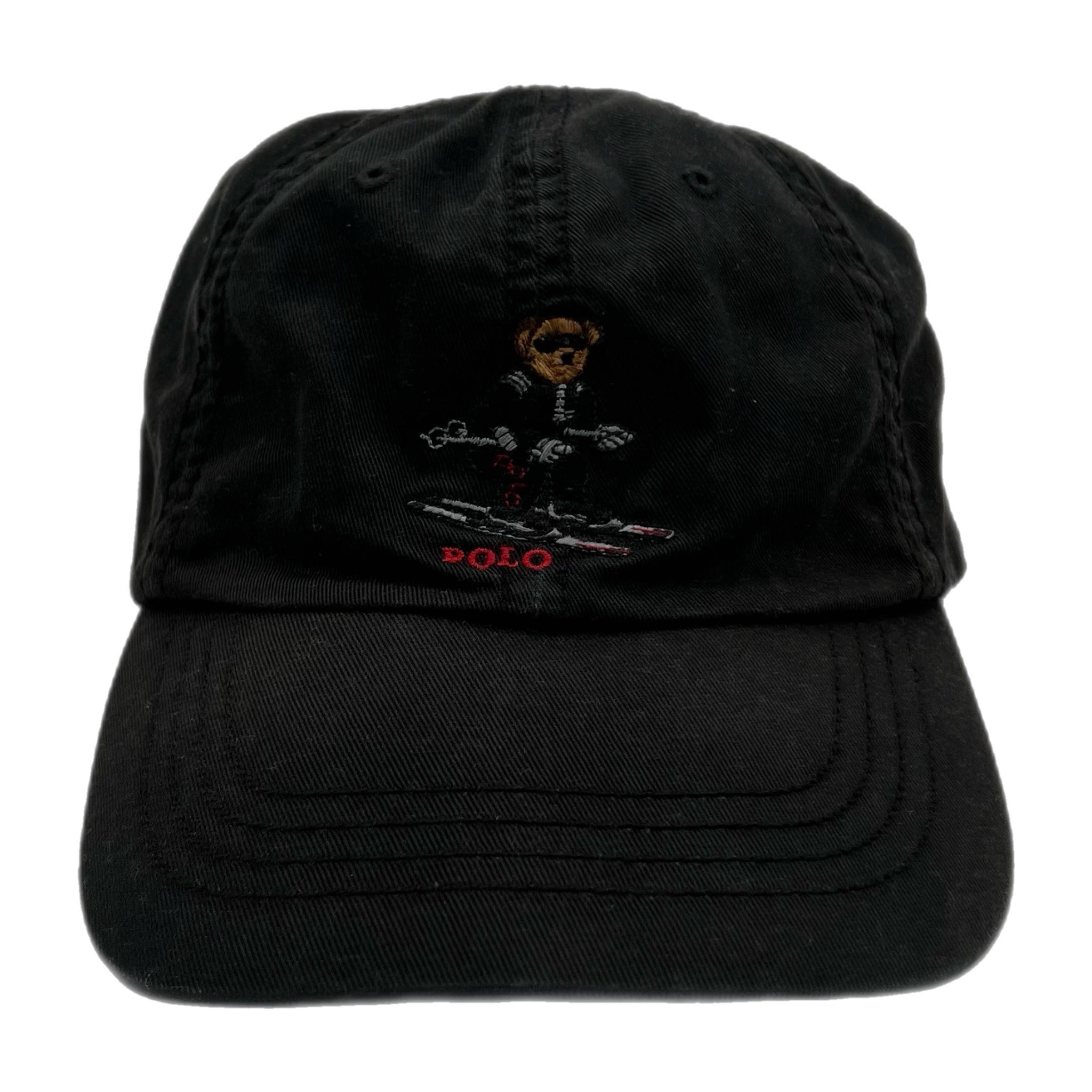 Vintage Polo Ralph Lauren Skiing Polo Bear Hat Black