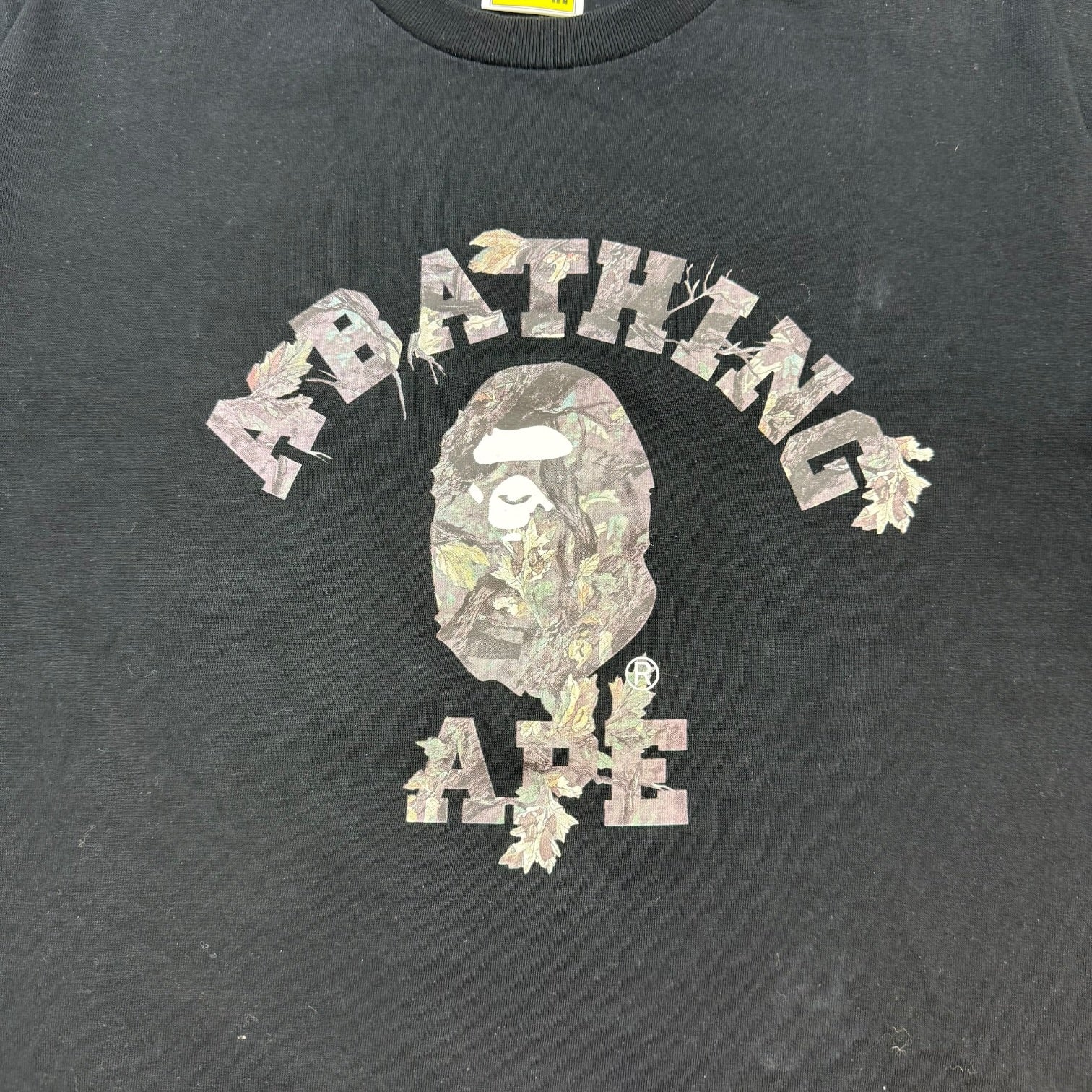 A Bathing Ape Tree Edge Camo College Tee Black