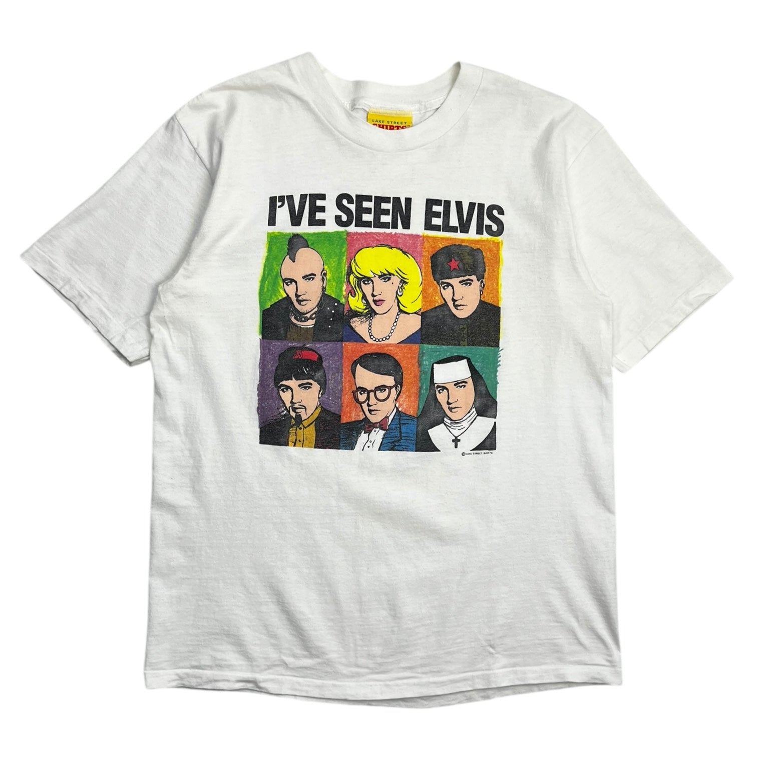 Vintage Elvis Presley Faces Tee White