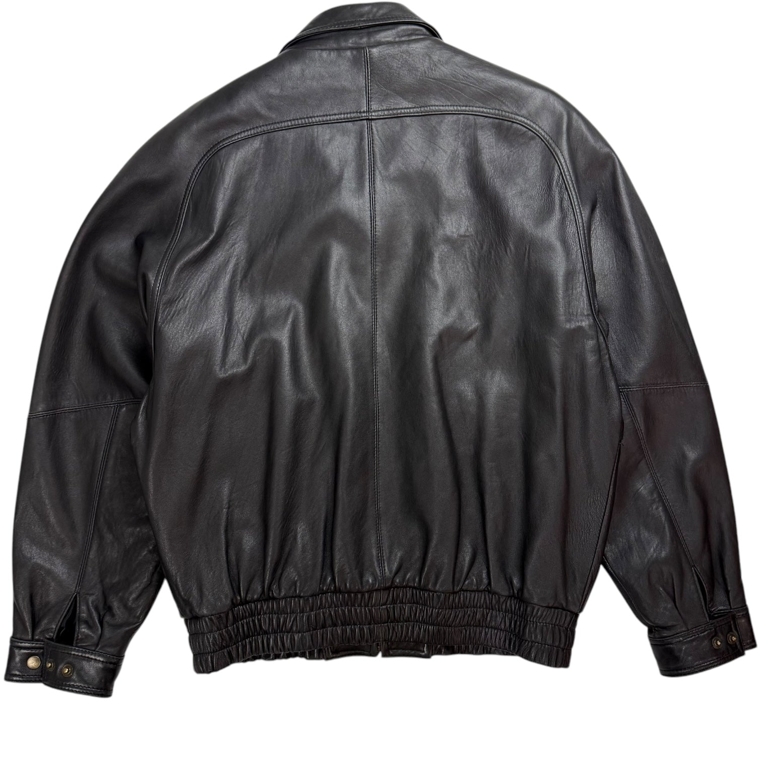 Vintage Style Auto Leather Jacket Black