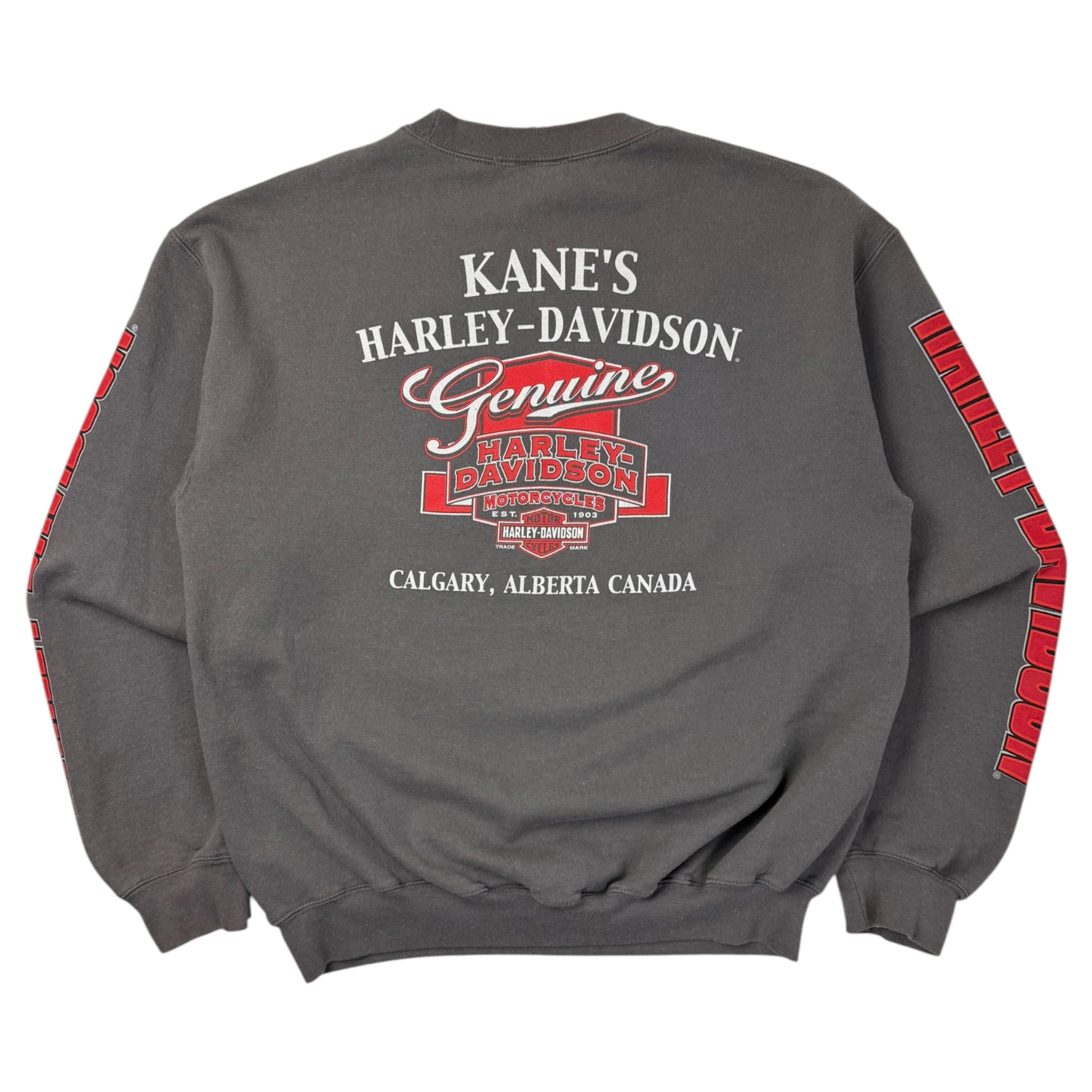 Harley Davidson Calgary Alberta Crewneck Grey