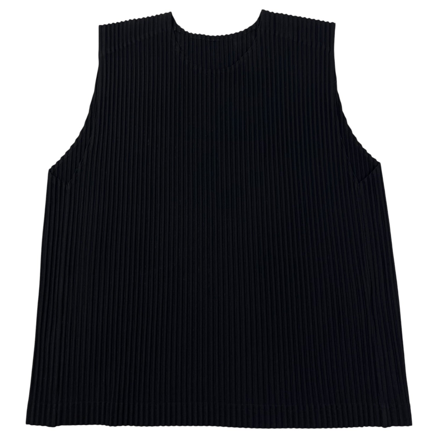 ISSEY MIYAKE 黒 タンクトップ Homme Plissé Issey Miyake Black Pleated Tank Top