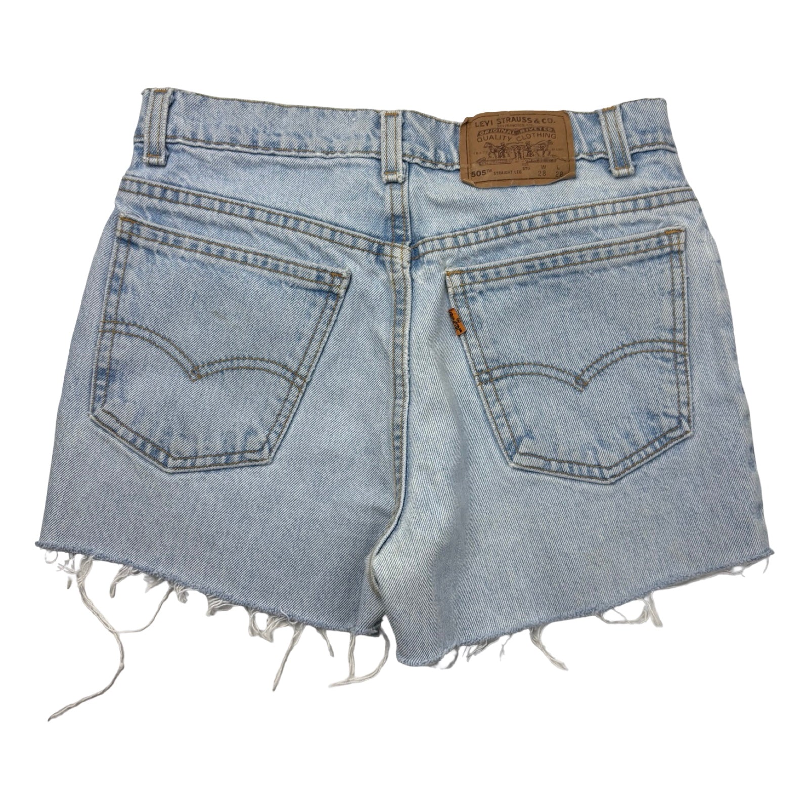 (W) Vintage Levi’s 505 Orange Tab Jean Short Light Wash